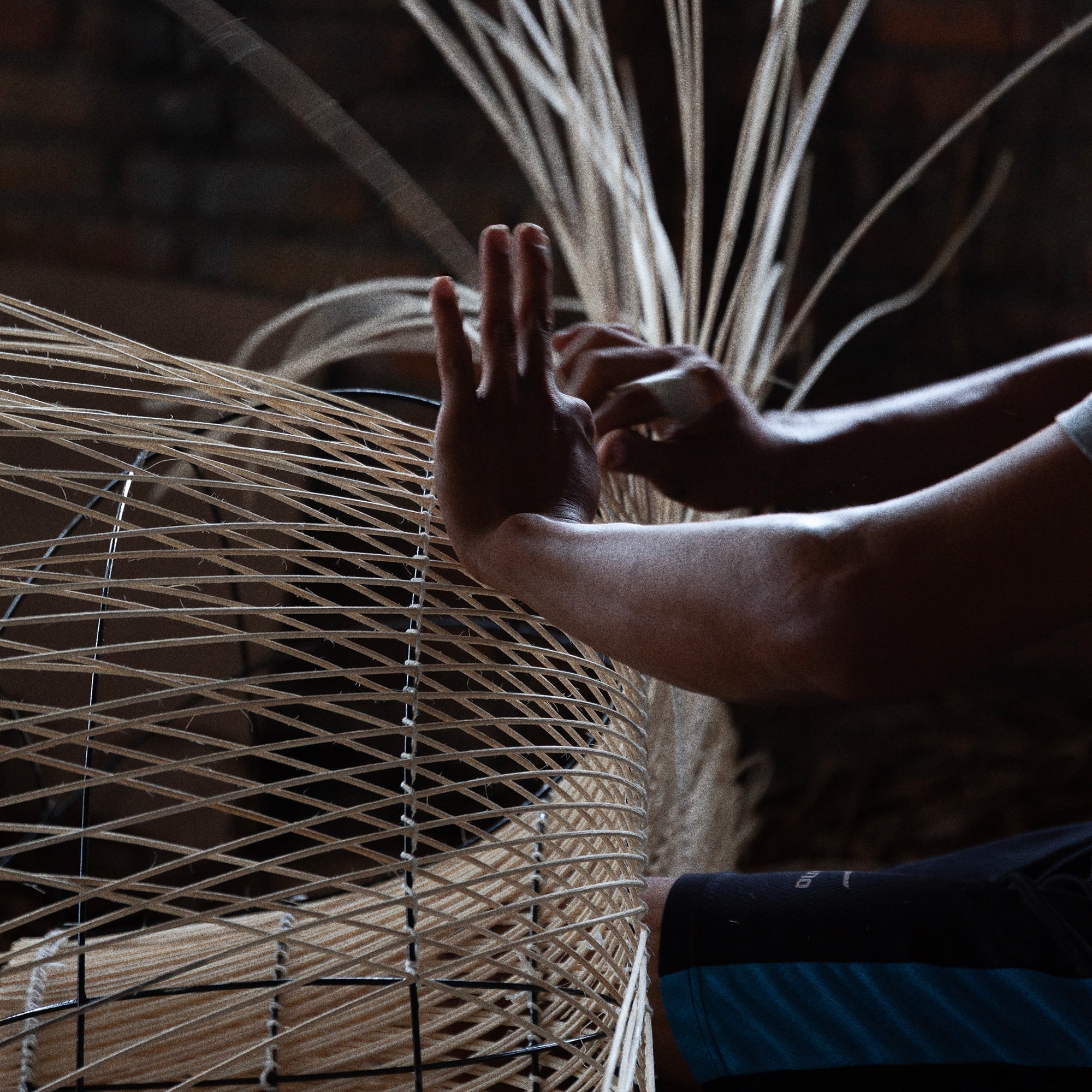 Behind our Handwoven Pendants