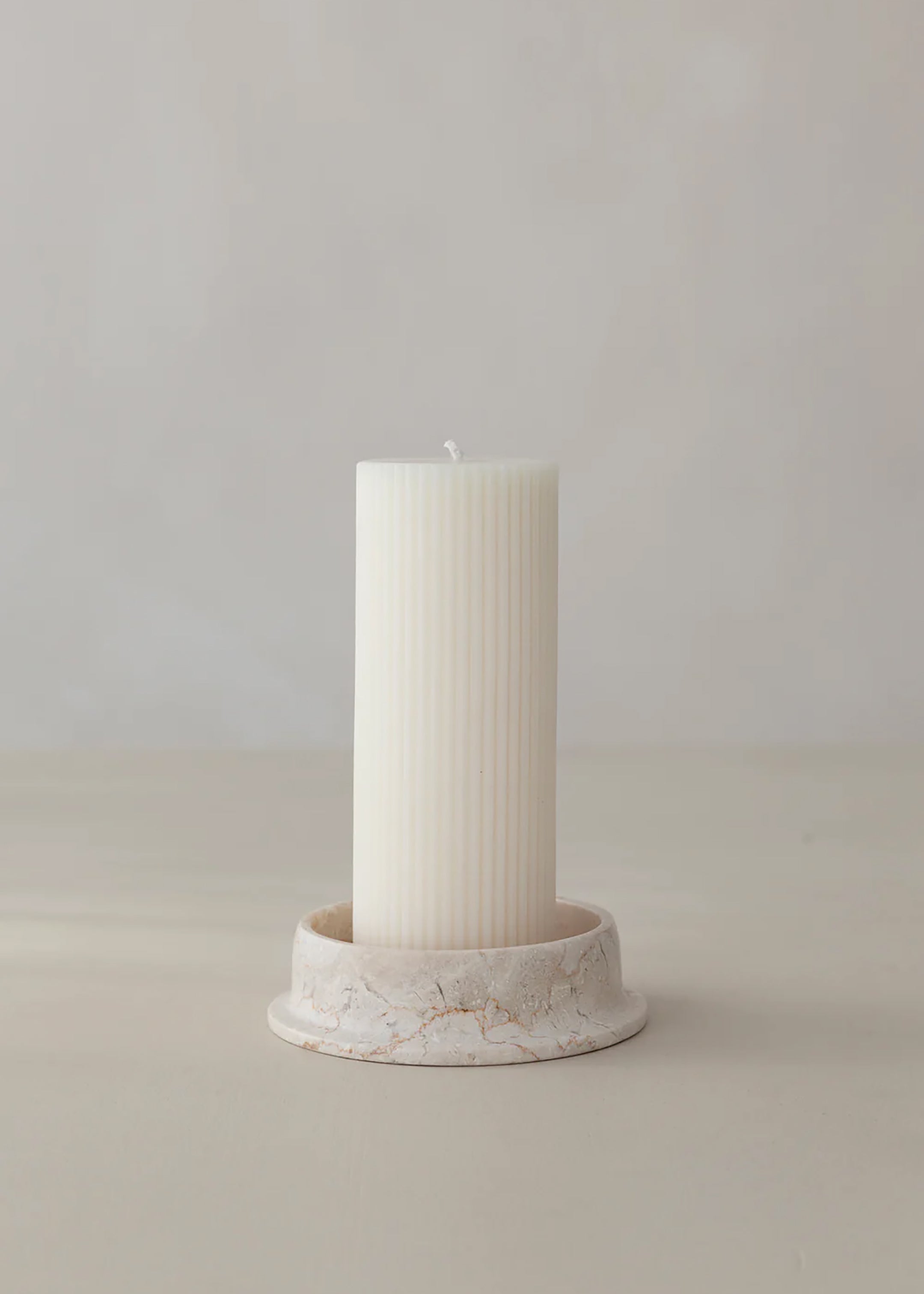 Aki Marble Candle Holder / Cream