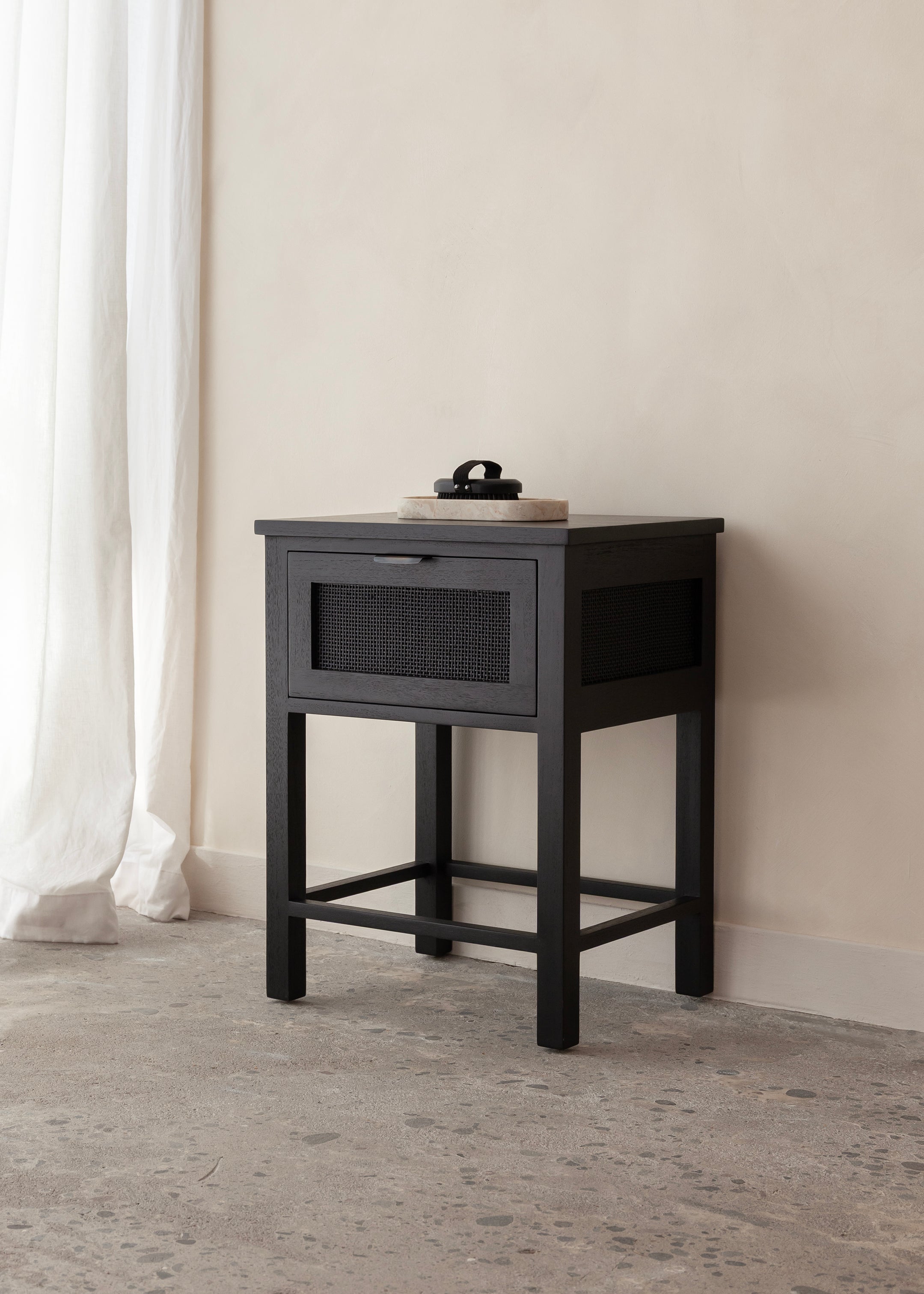 Alba Teak Bedside / Black