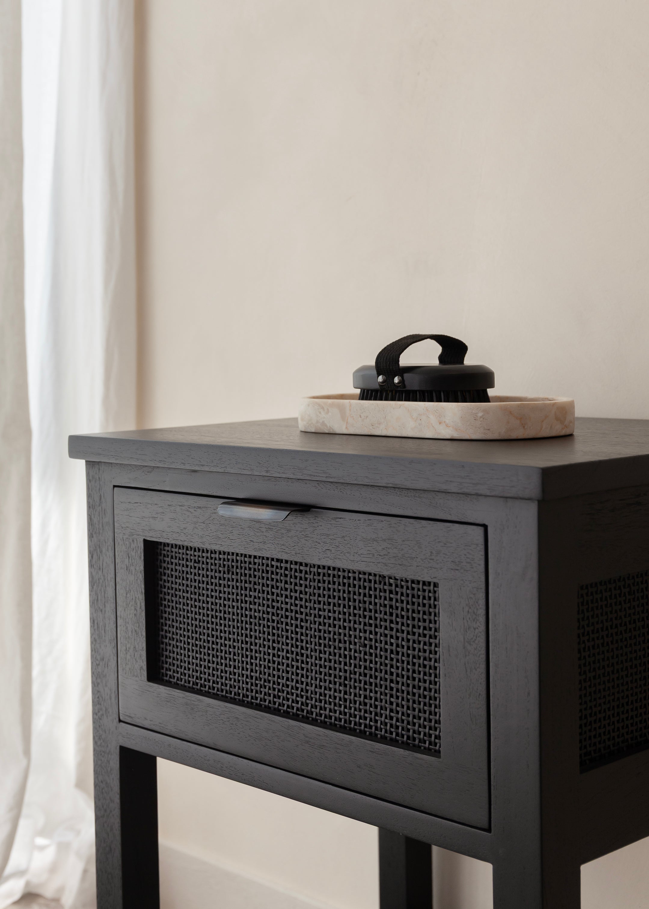 Alba Teak Bedside / Black