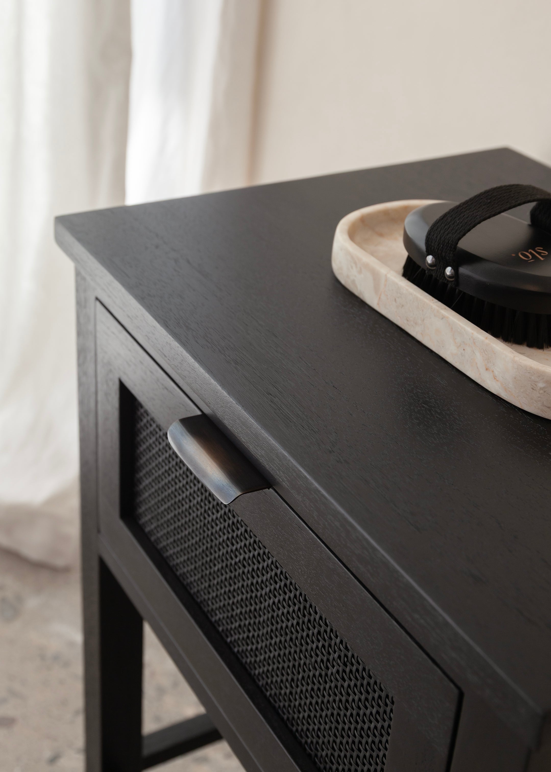 Alba Teak Bedside / Black