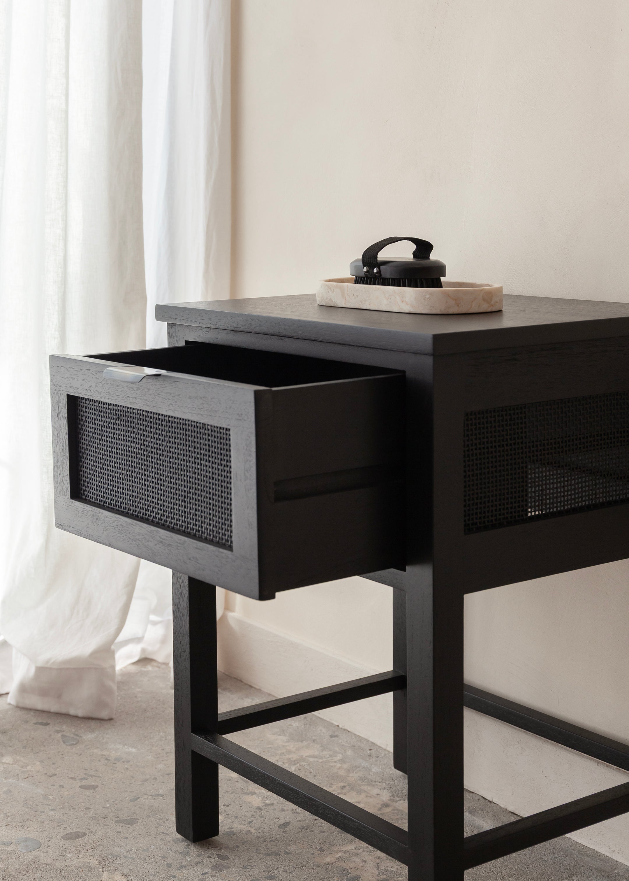 Alba Teak Bedside / Black