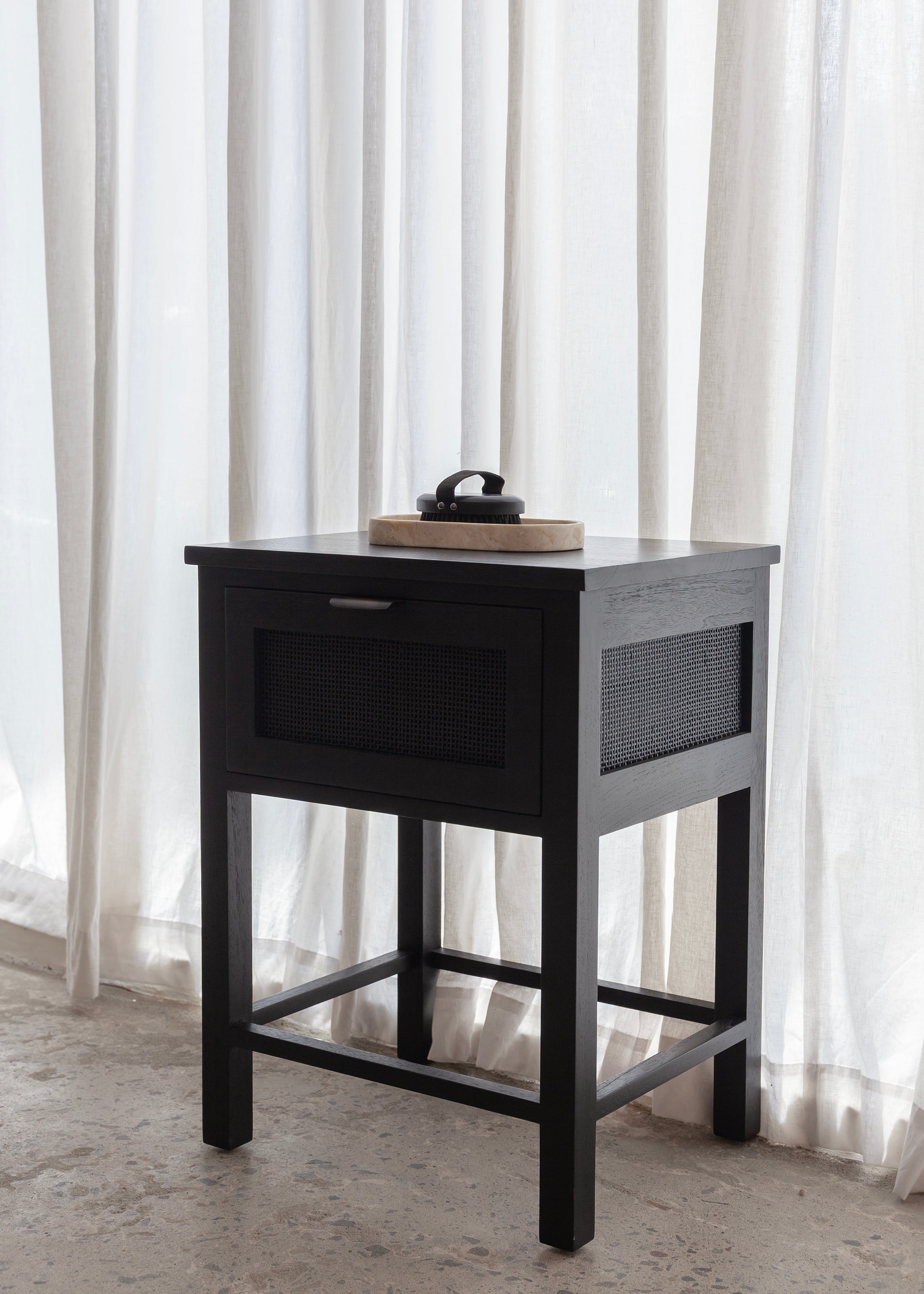 Alba Teak Bedside / Black