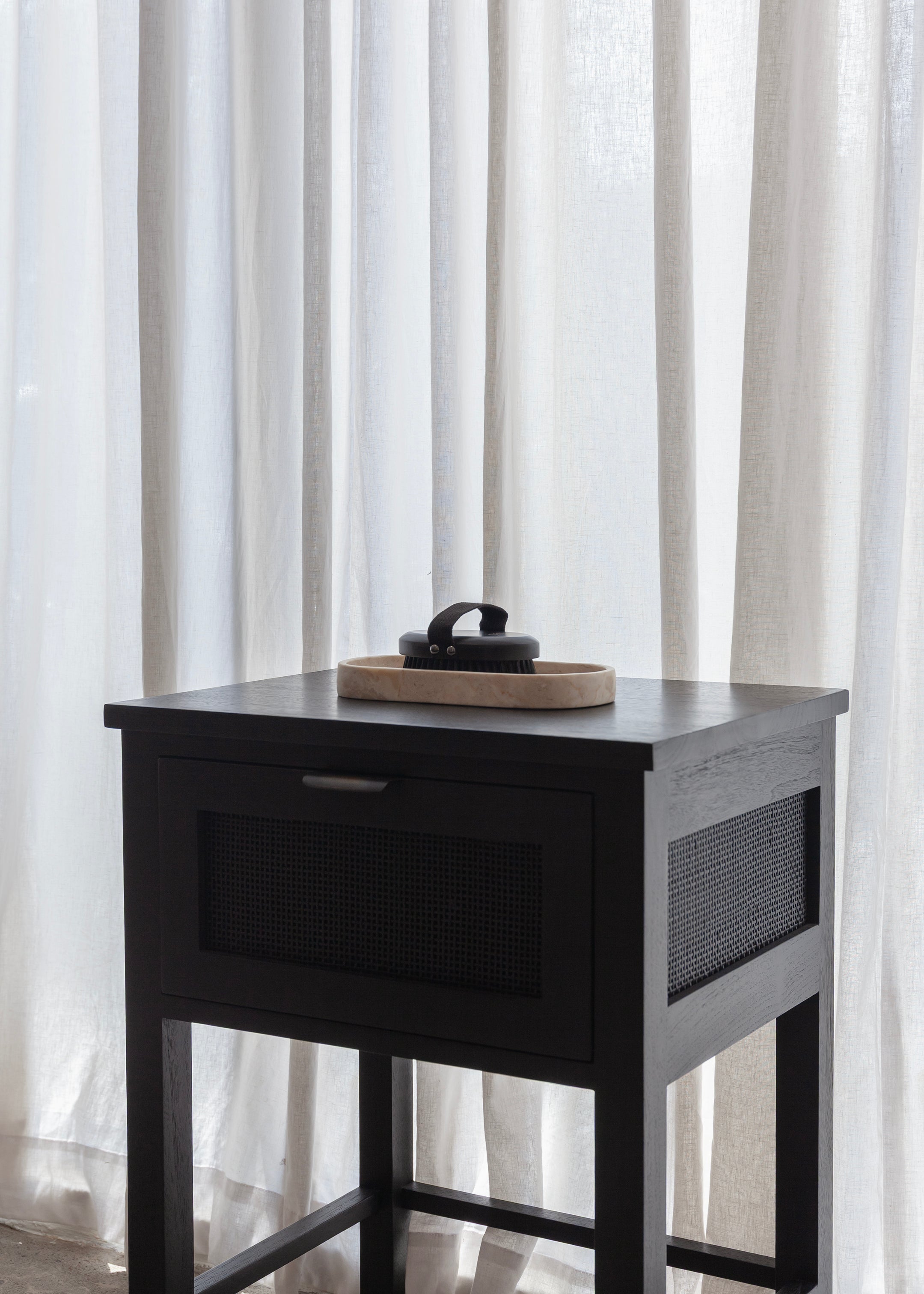 Alba Teak Bedside / Black