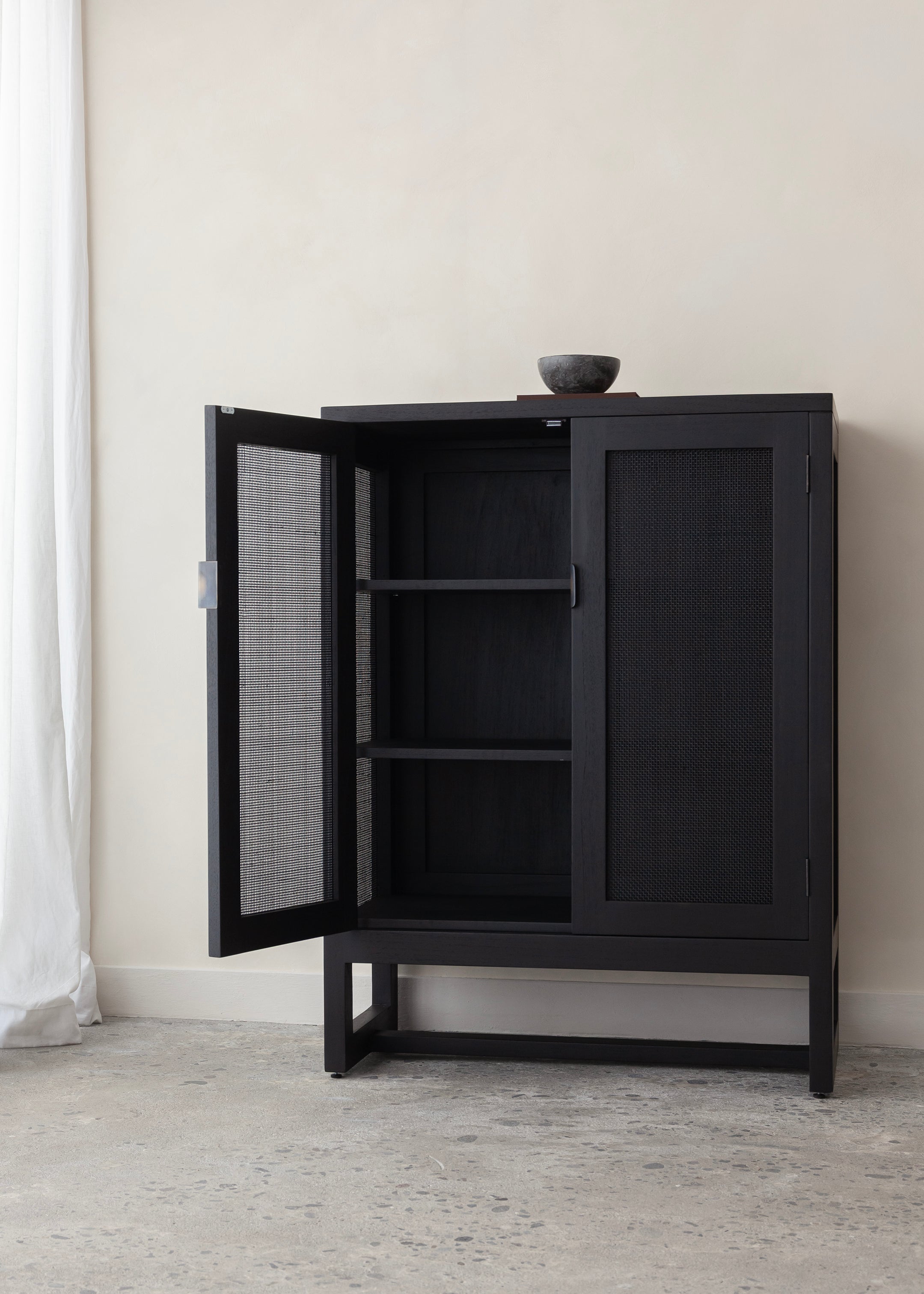Alba Teak Cabinet / Black