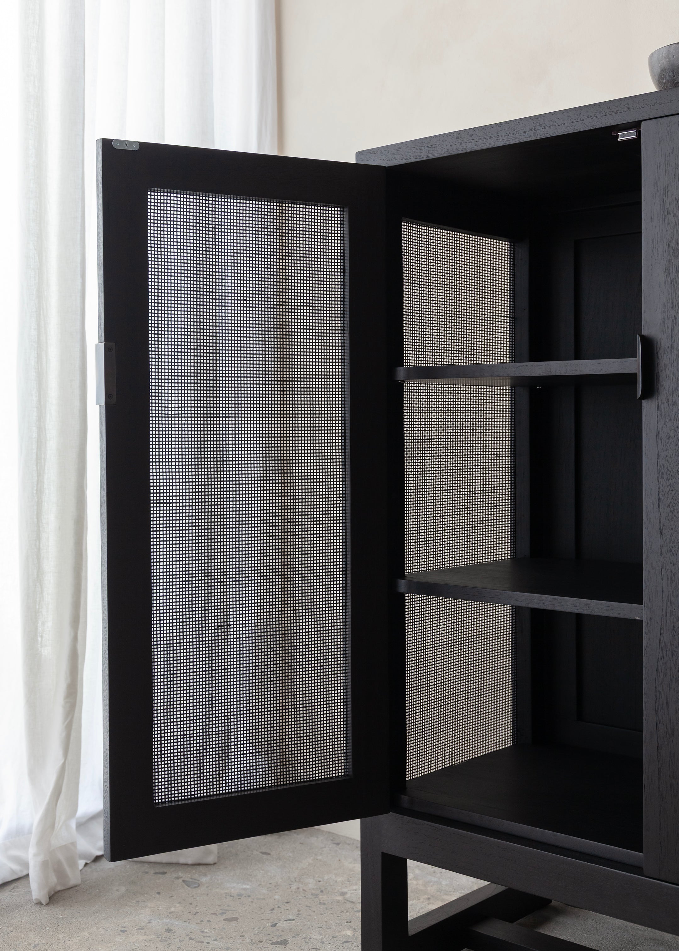 Alba Teak Cabinet / Black