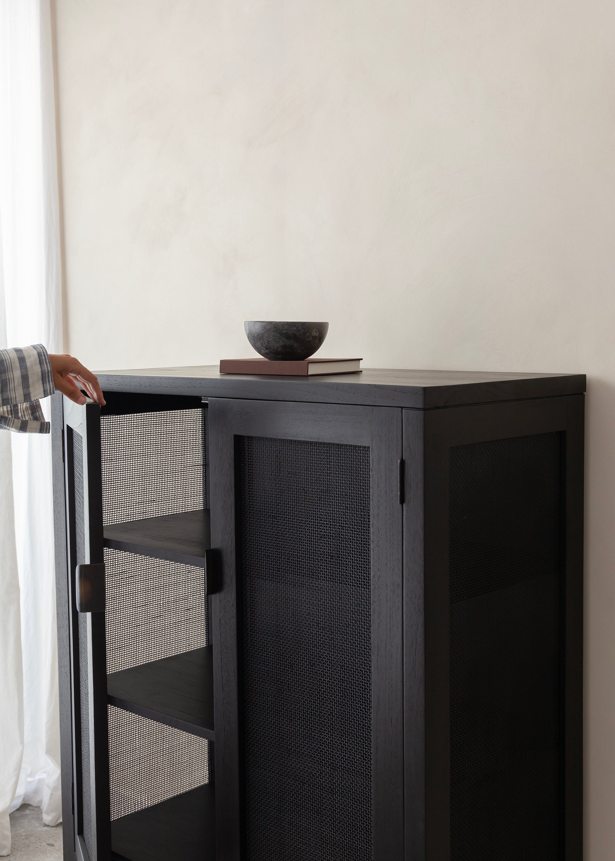 Alba Teak Cabinet / Black