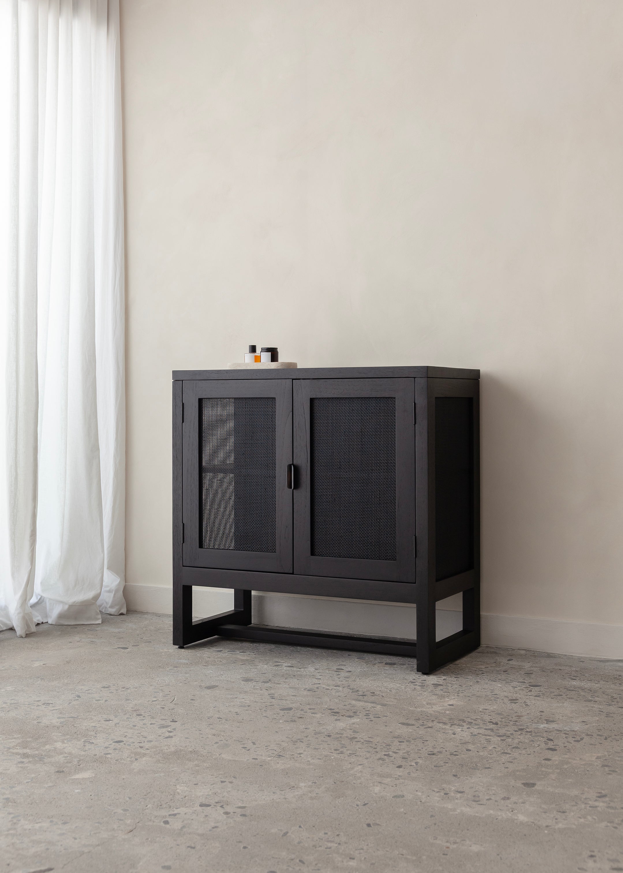 Alba Teak Cabinet / Black