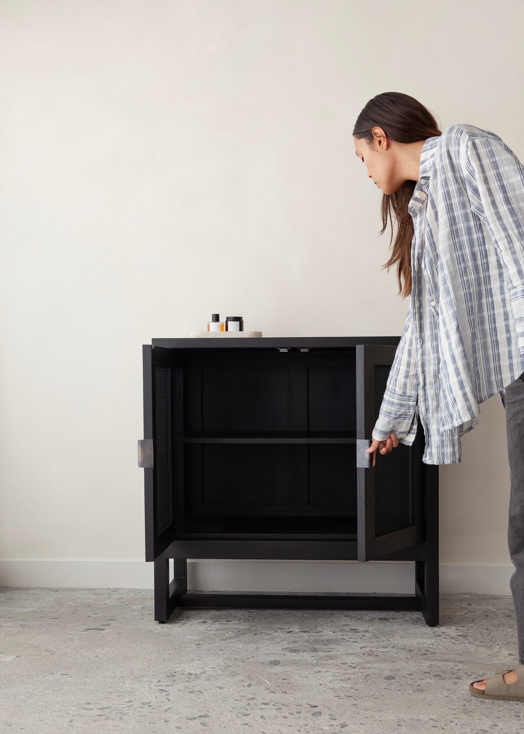 Alba Teak Cabinet / Black