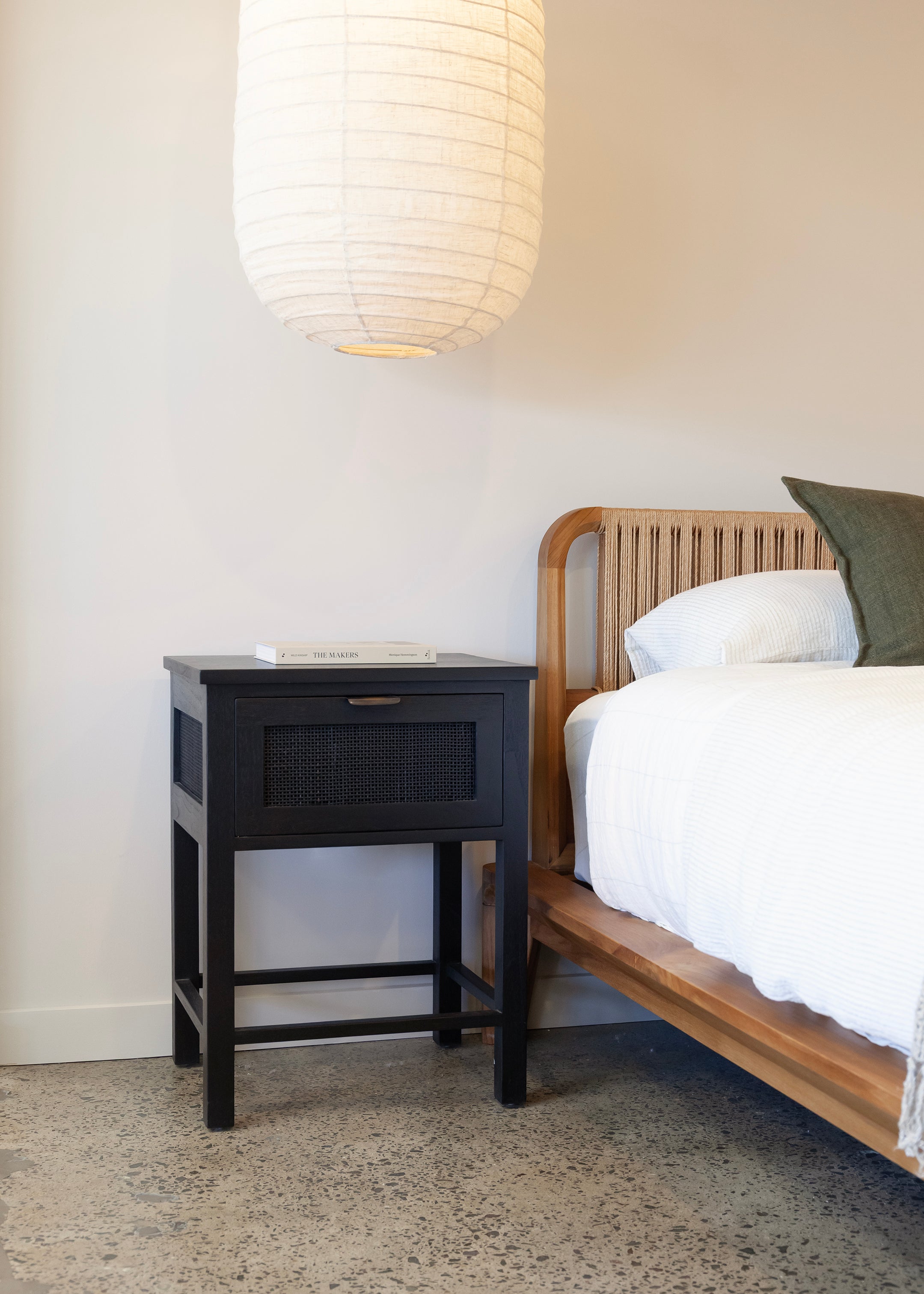 Alba Teak Bedside / Black