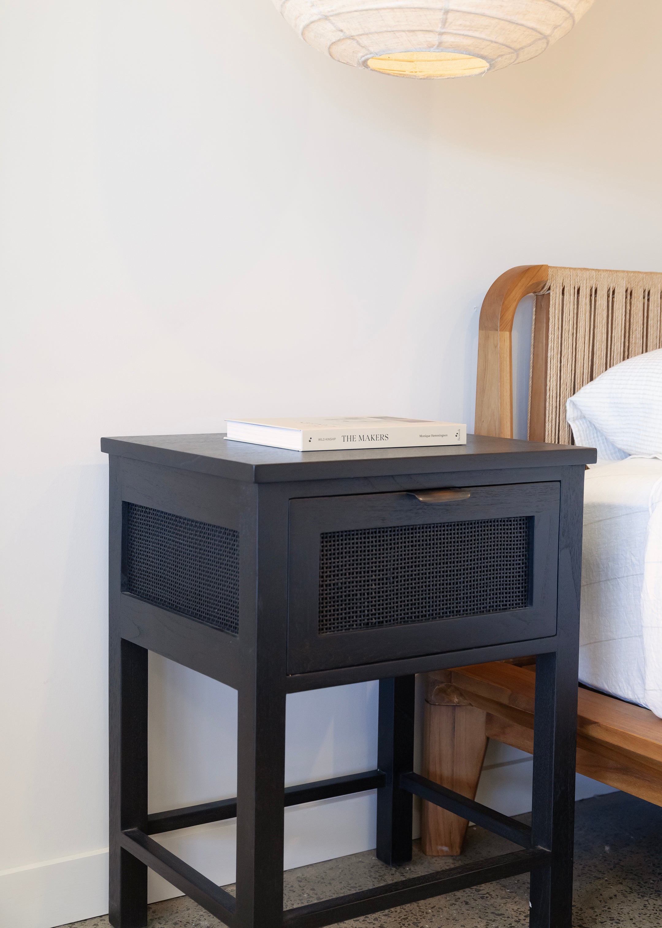 Alba Teak Bedside / Black