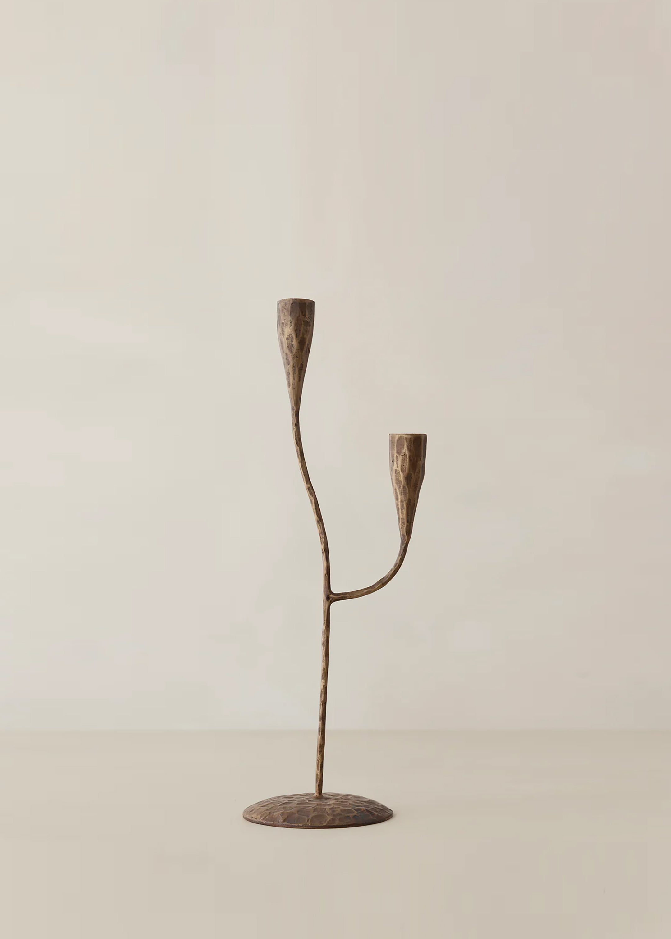 Calla Candle Holder / Antique Gold