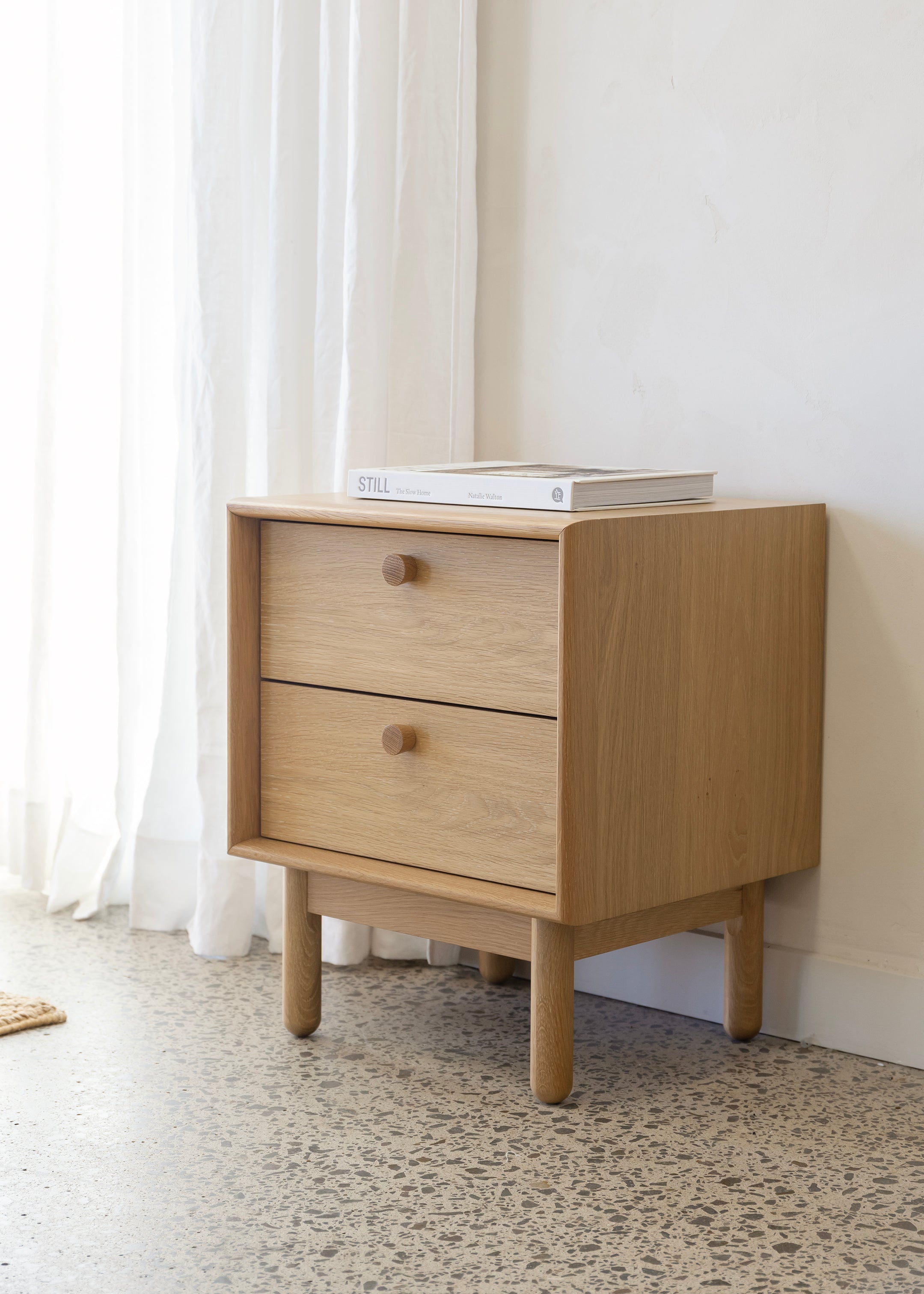 Copenhagen 2 Drawer Bedside Table / Oak