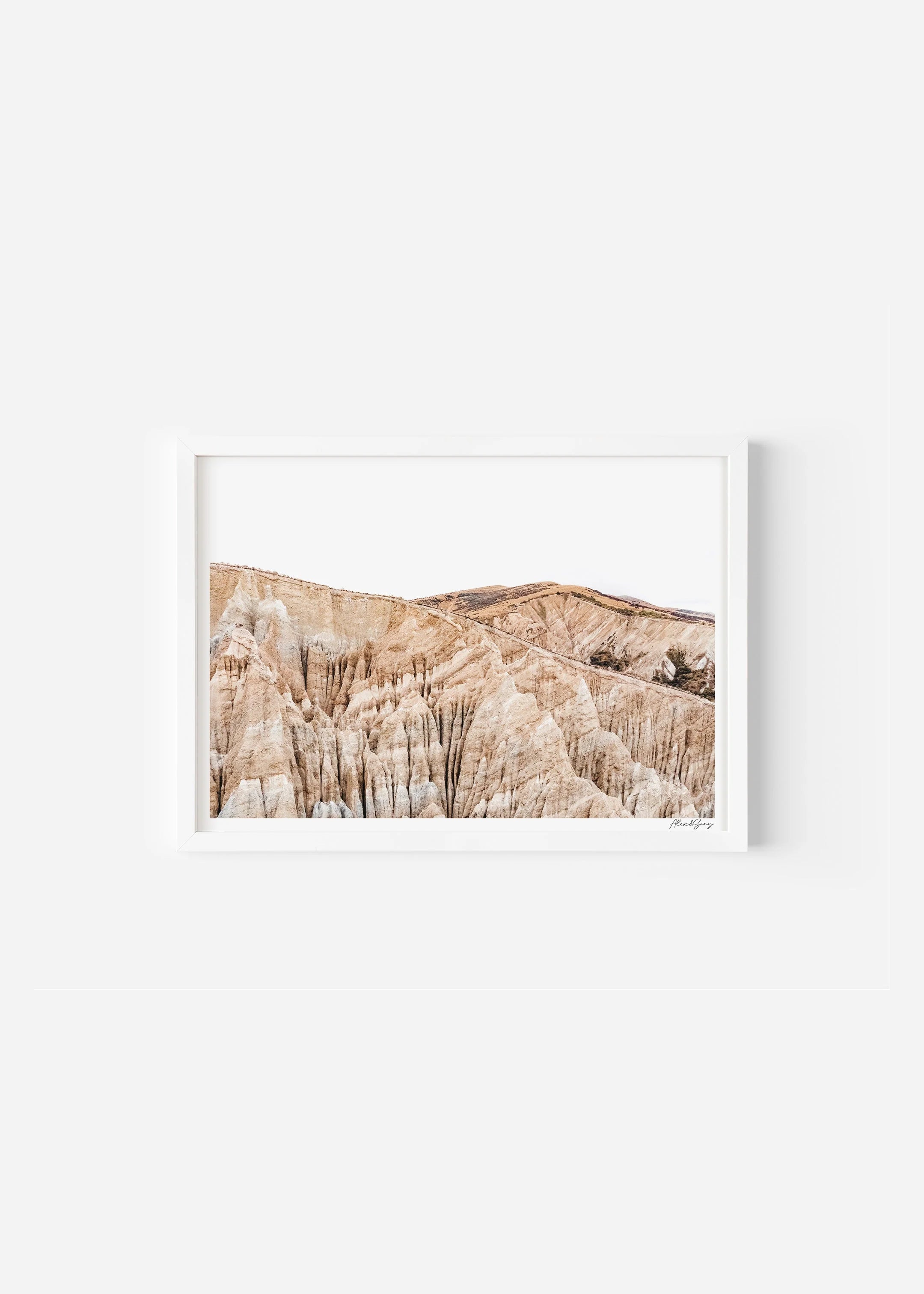 Clay Cliffs no 3 / Size A1 / Central Otago / Oak Frame