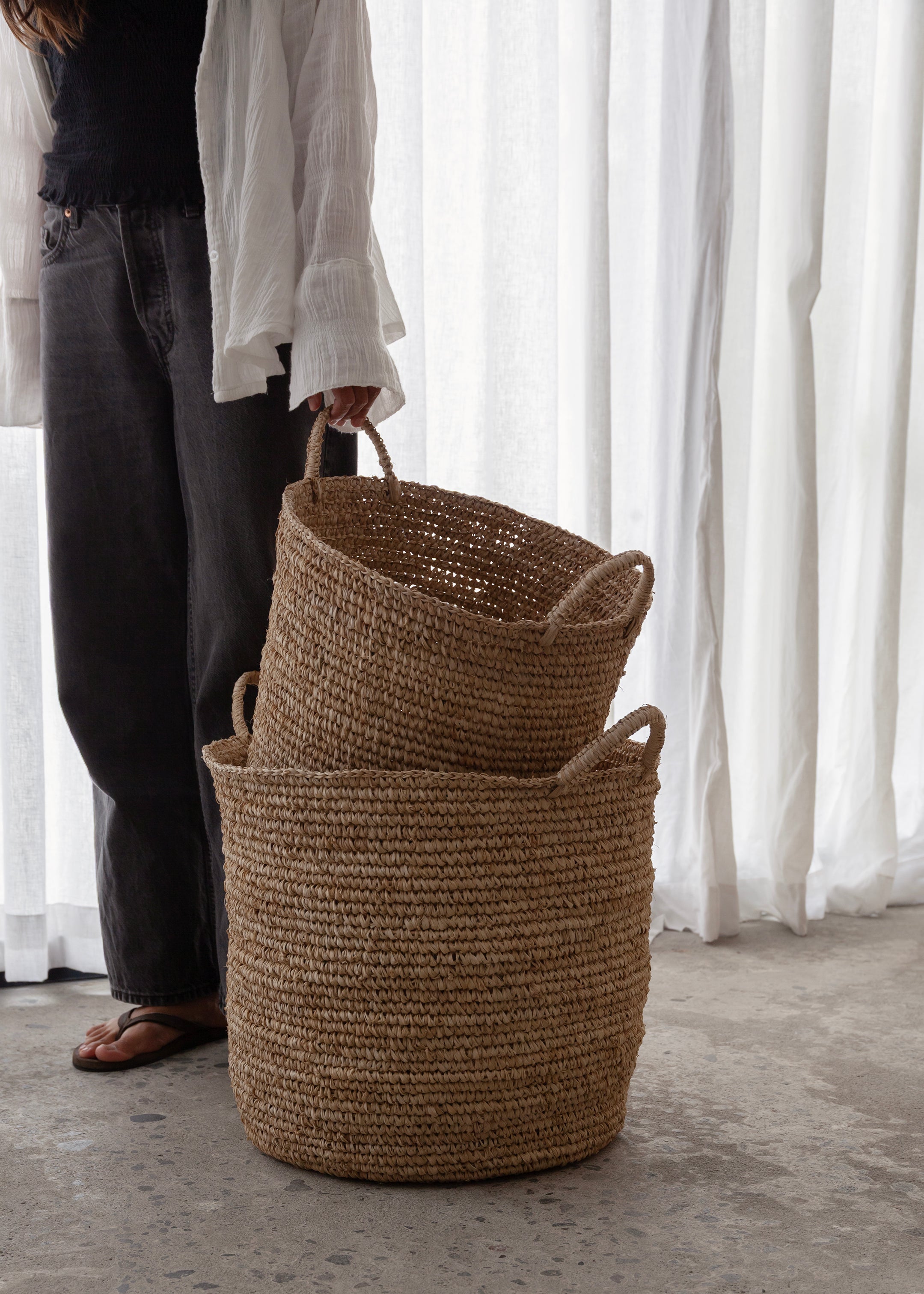 Elsa Sisal Basket Set Of 2 / Natural