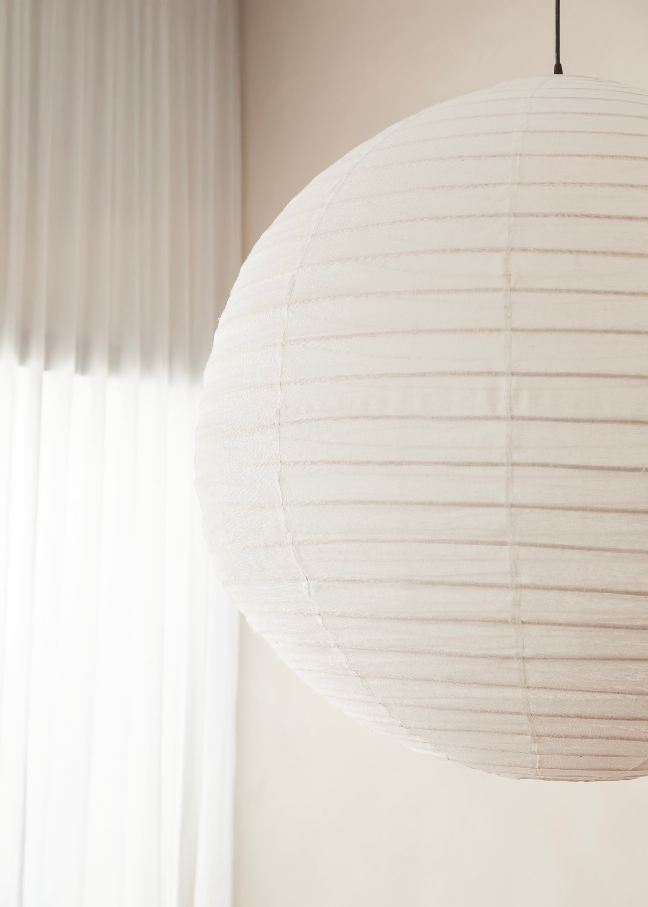 Globe Linen Lantern / Off White