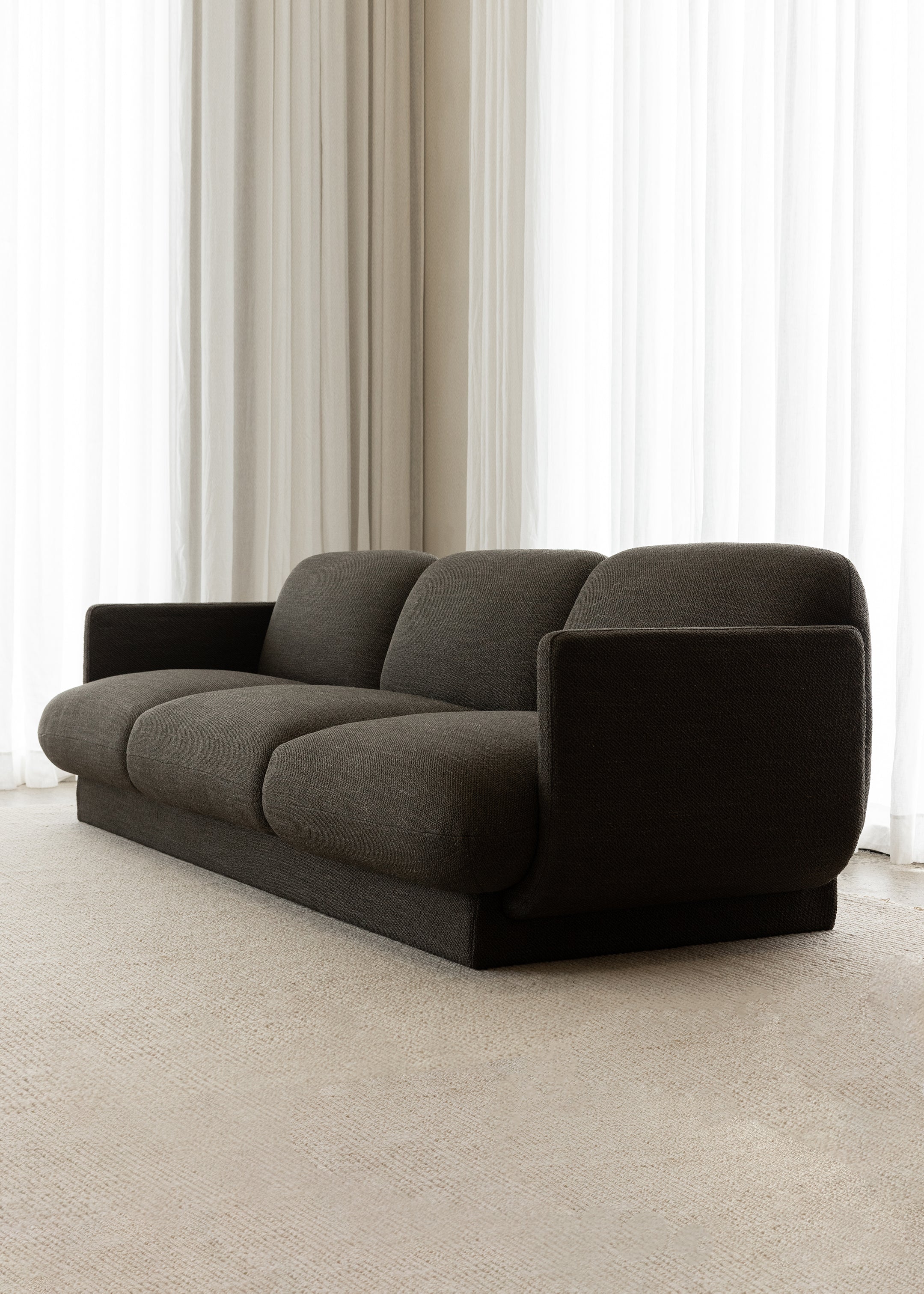 Ivy 3 Seater Sofa / Dark Olive