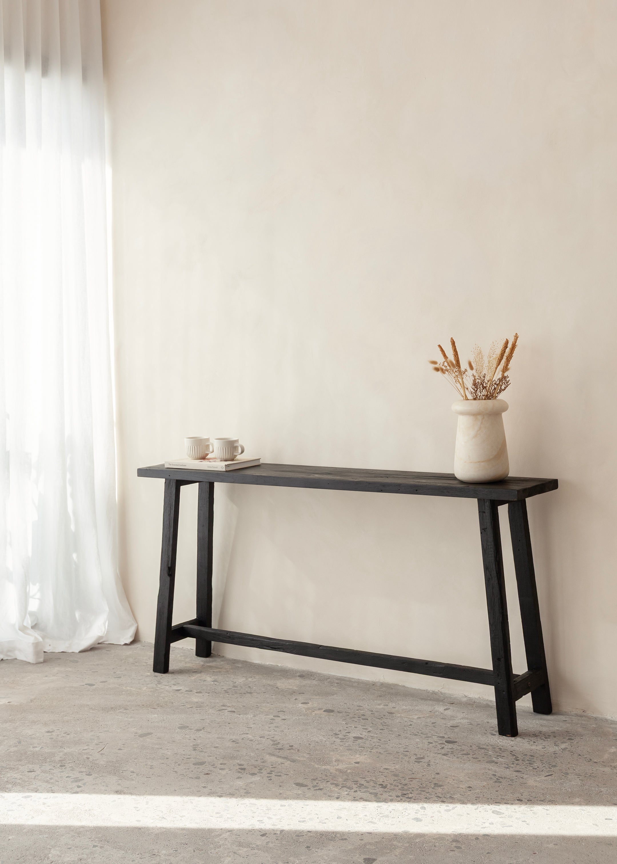 Jasmine Teak High Bench / Black