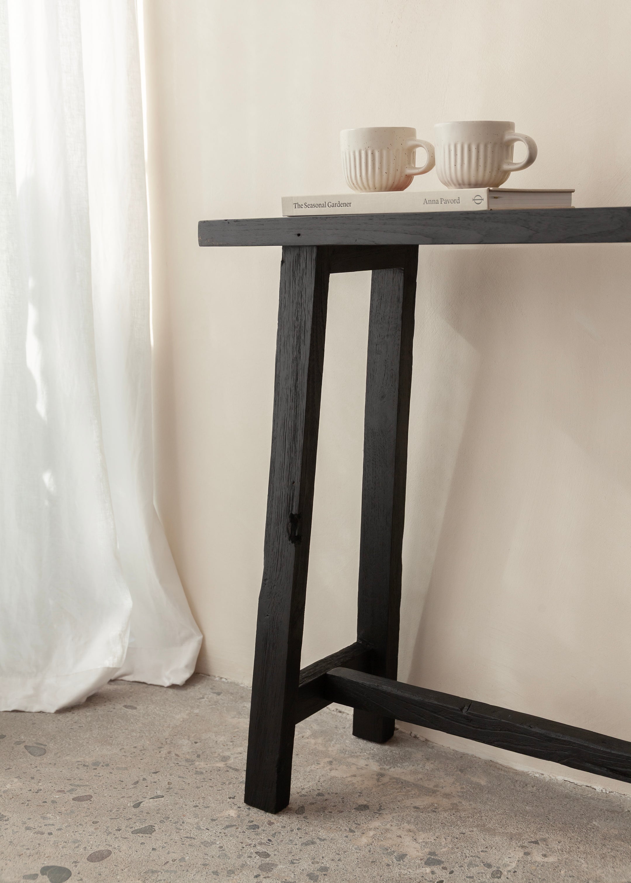 Jasmine Teak High Bench / Black