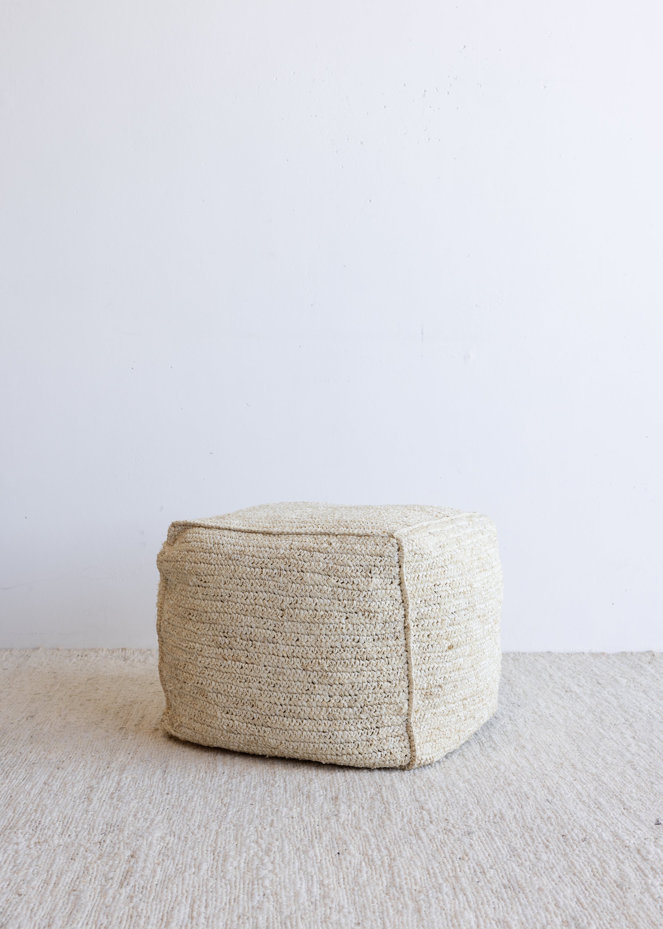 Sisal Square Pouf 45cm / Bleech