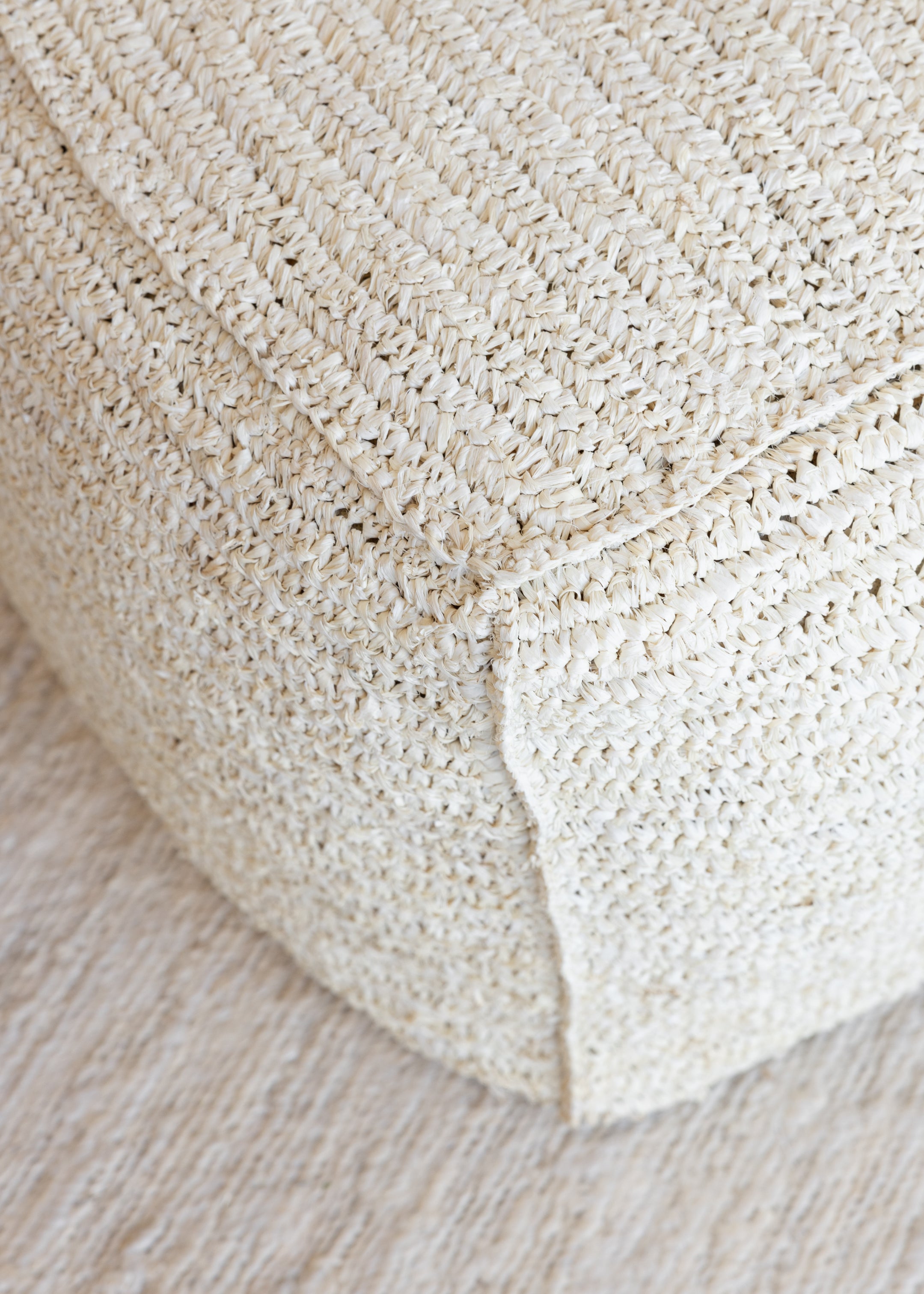 Sisal Square Pouf 45cm / Bleech