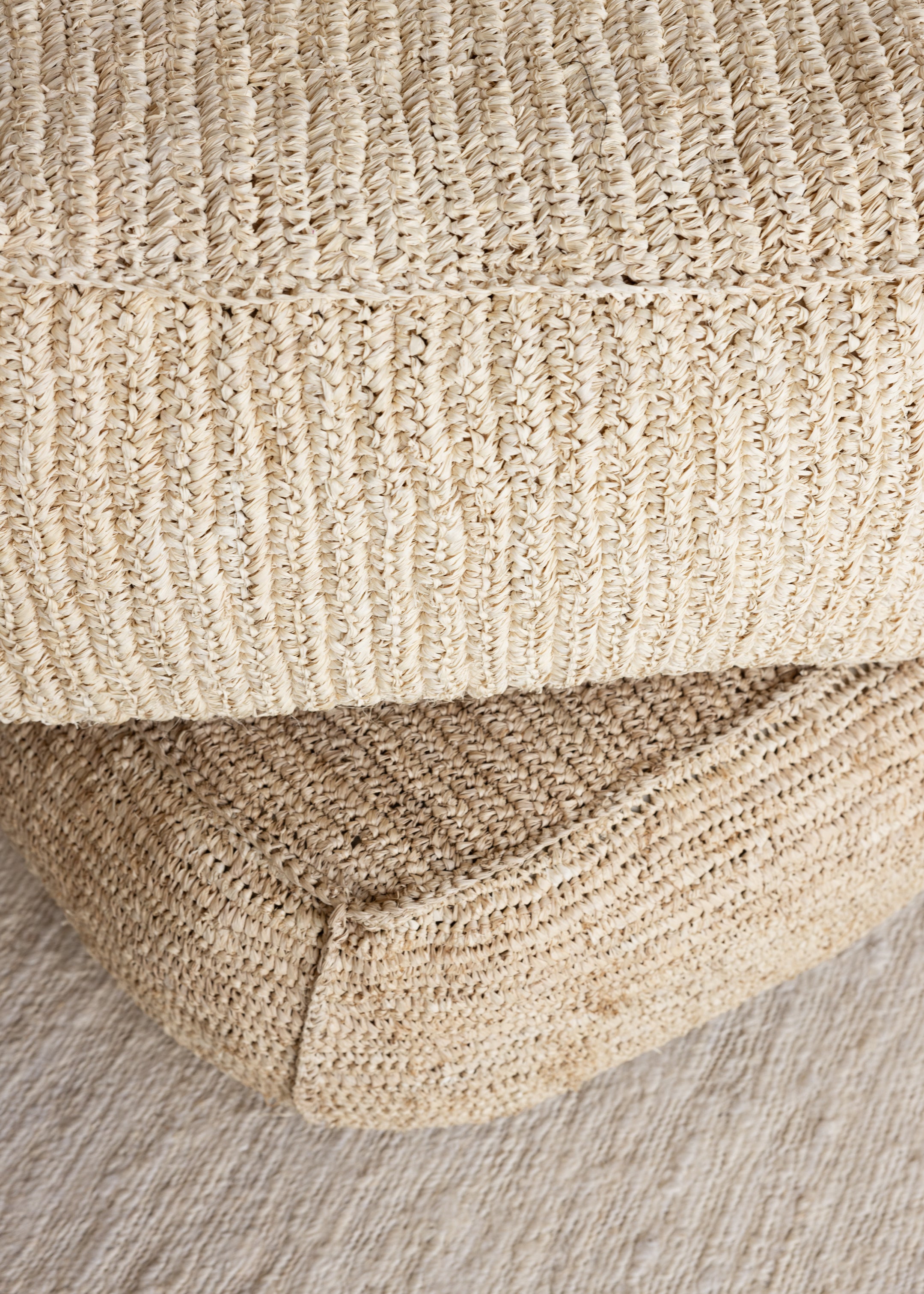 Sisal Square Pouf 80cm / Bleech
