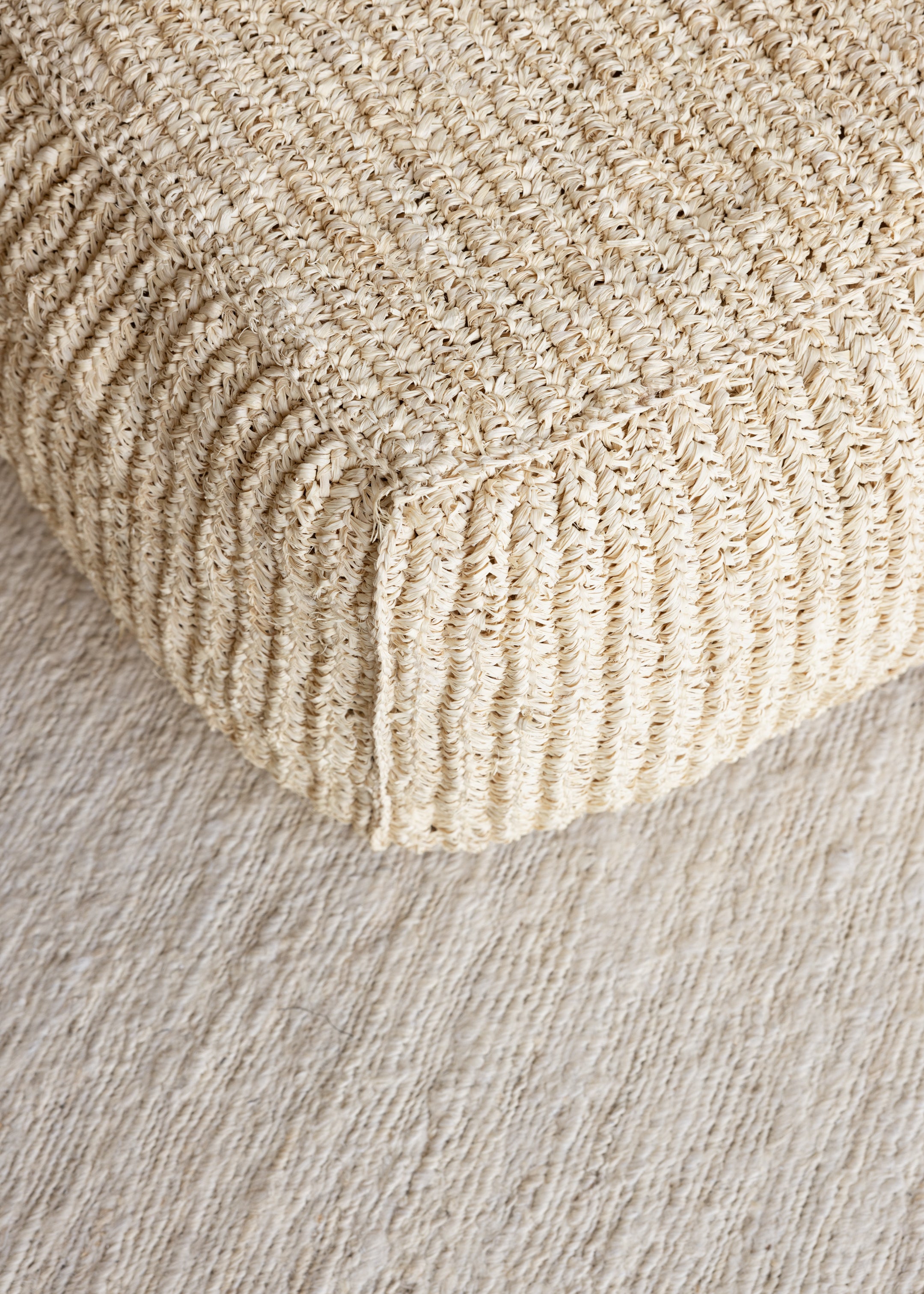 Sisal Square Pouf 80cm / Bleech