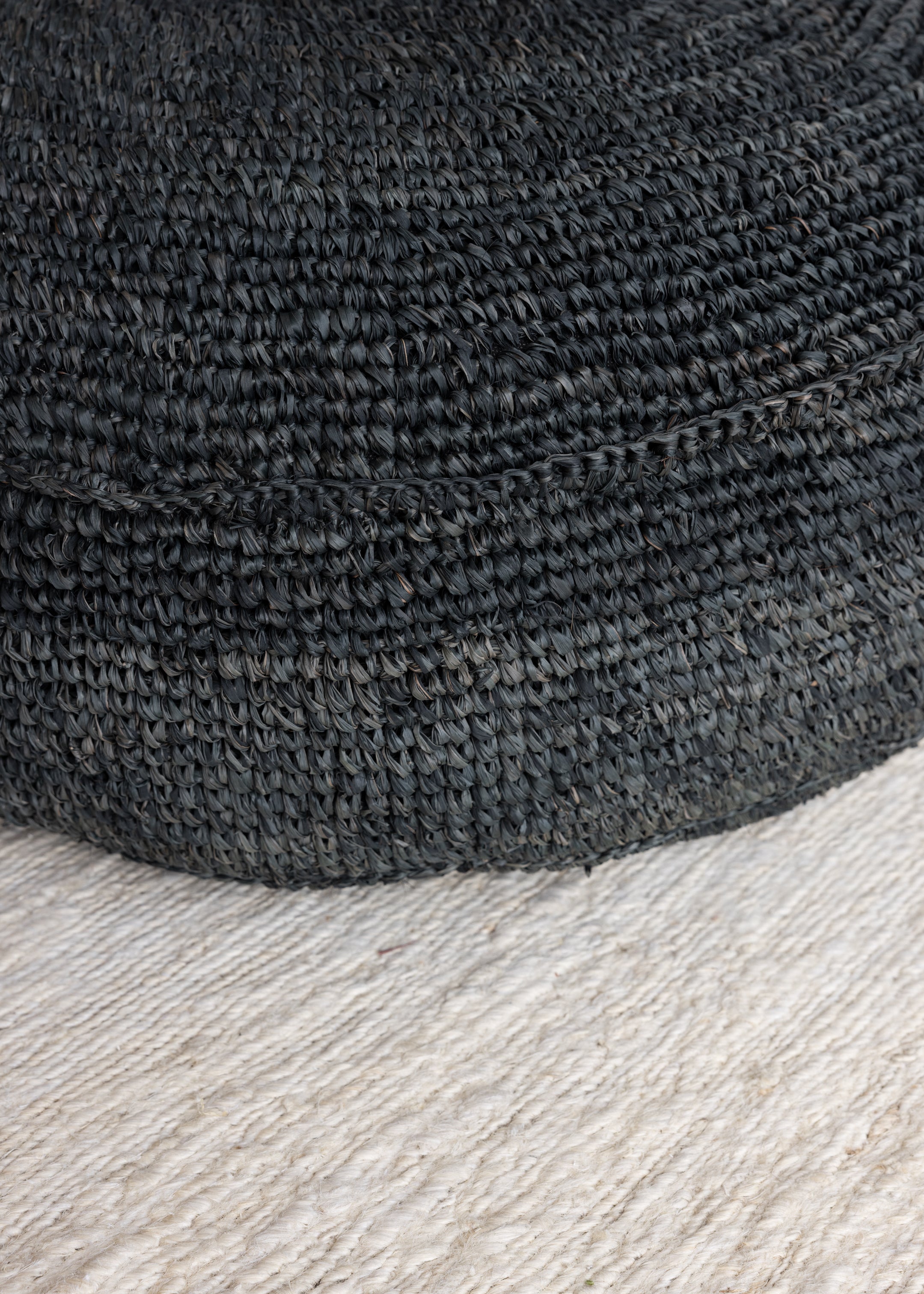Sisal Pouf 80cm / Charcoal