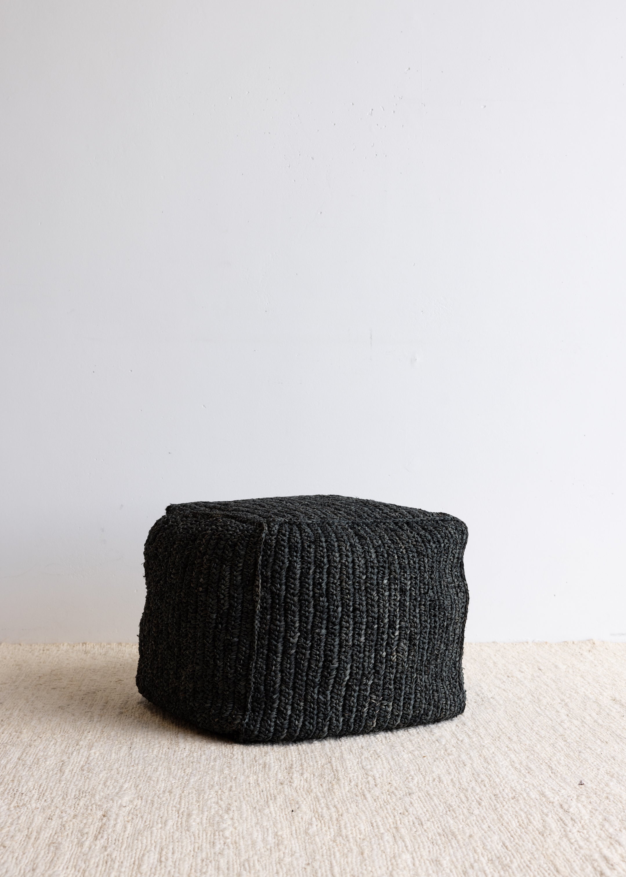 Sisal Square Pouf 45cm / Black