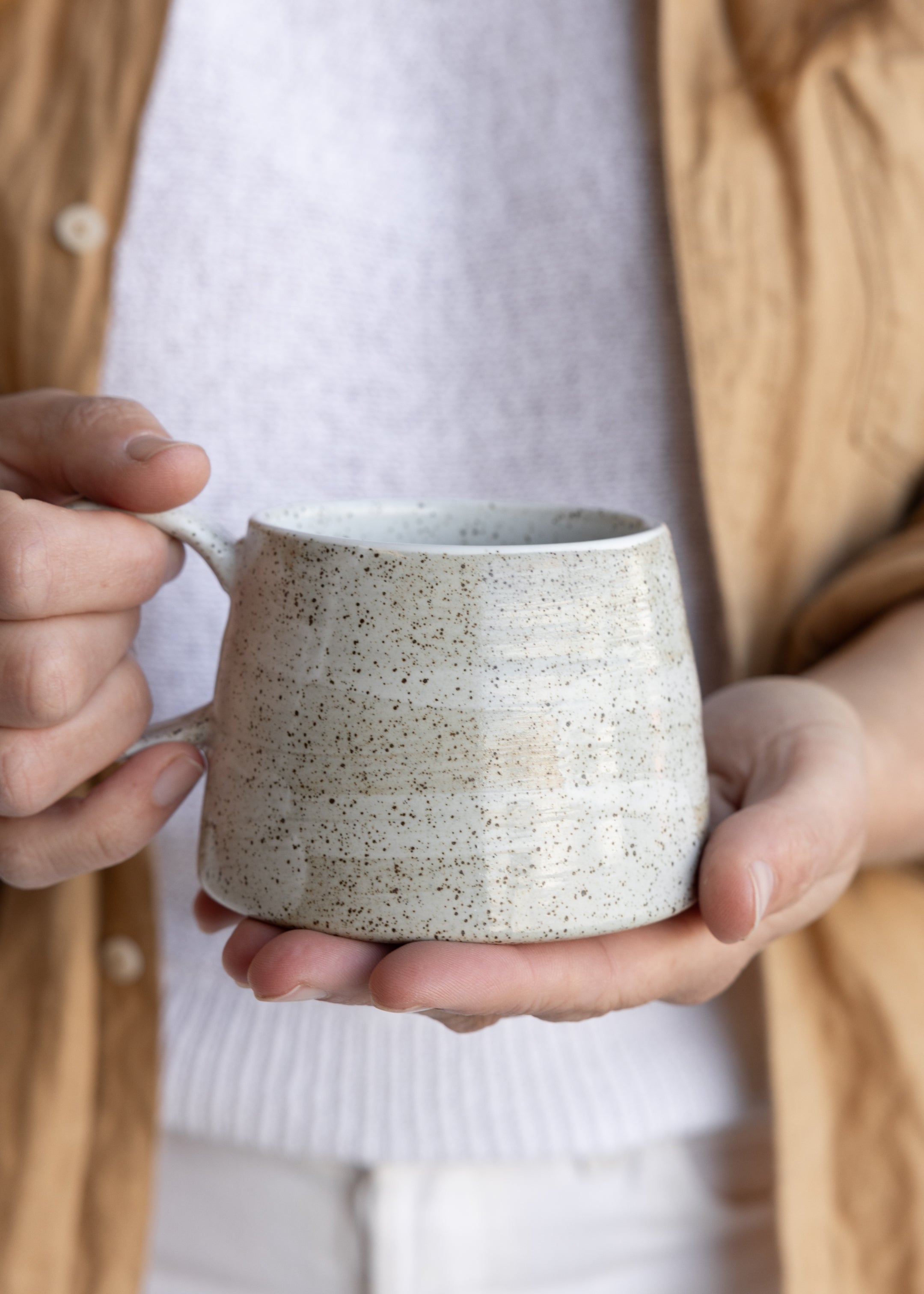 Ceylon Large Handled Mug / White