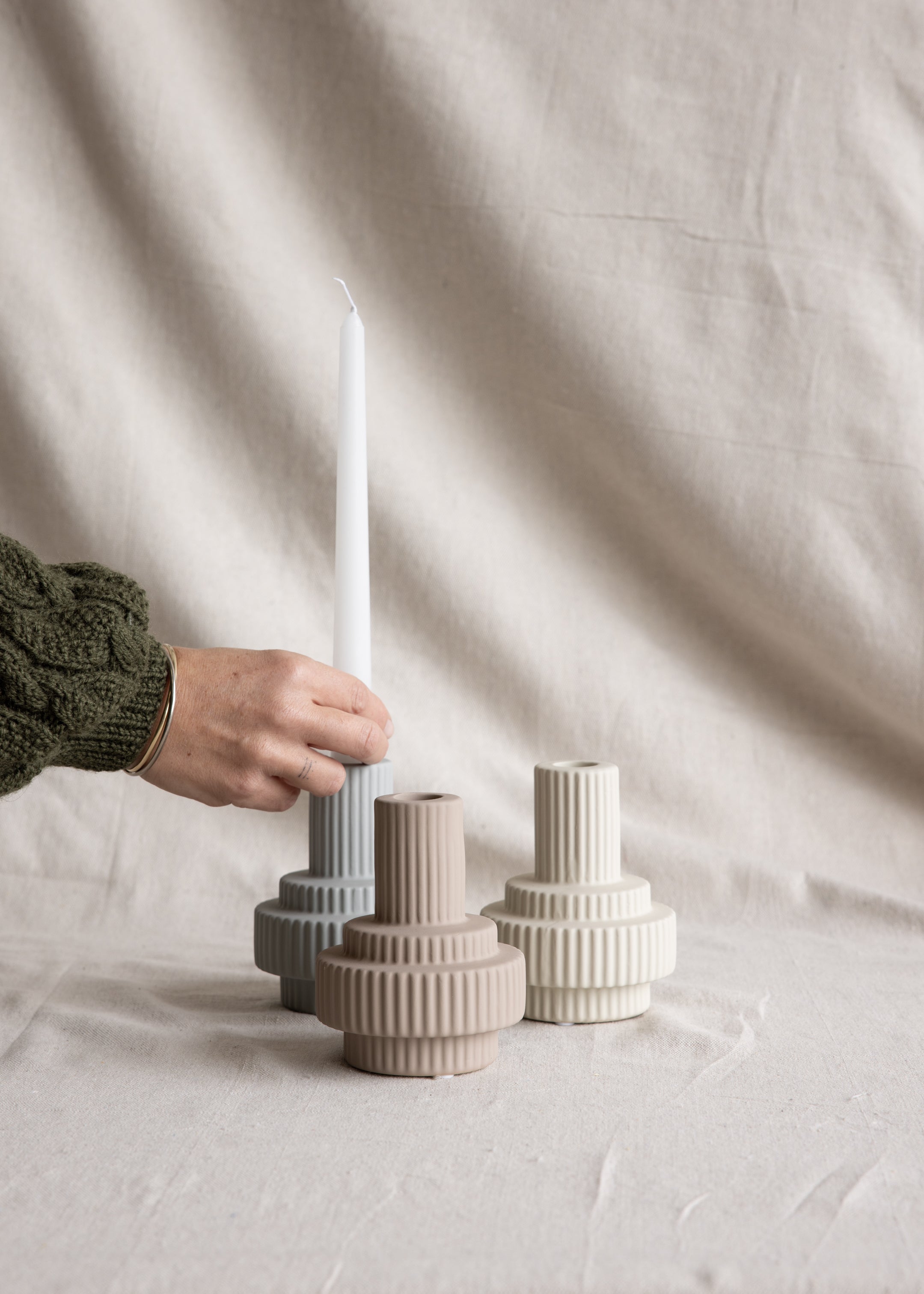 Burj Candle Holder / Cashmere