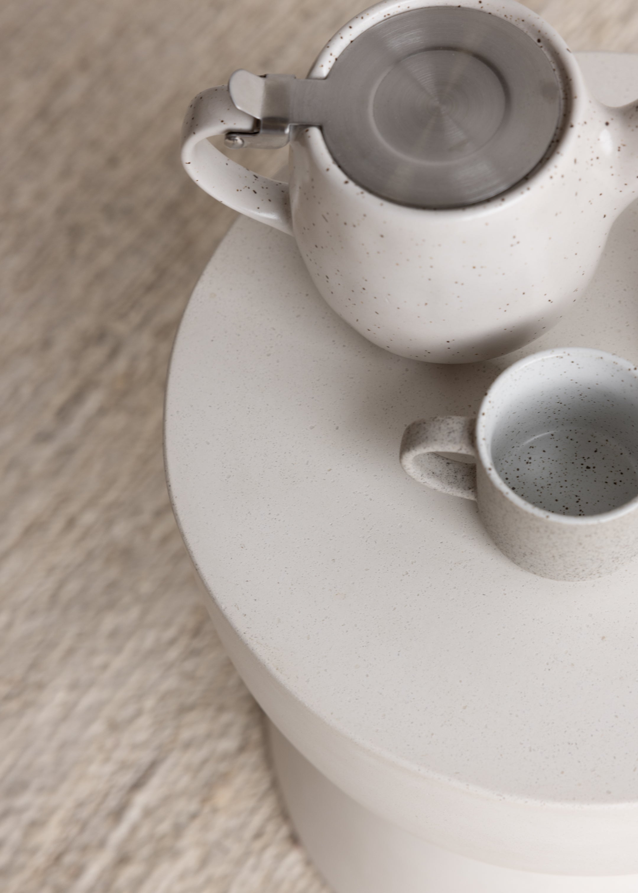 Mini Frankie Stone Stool / Bone