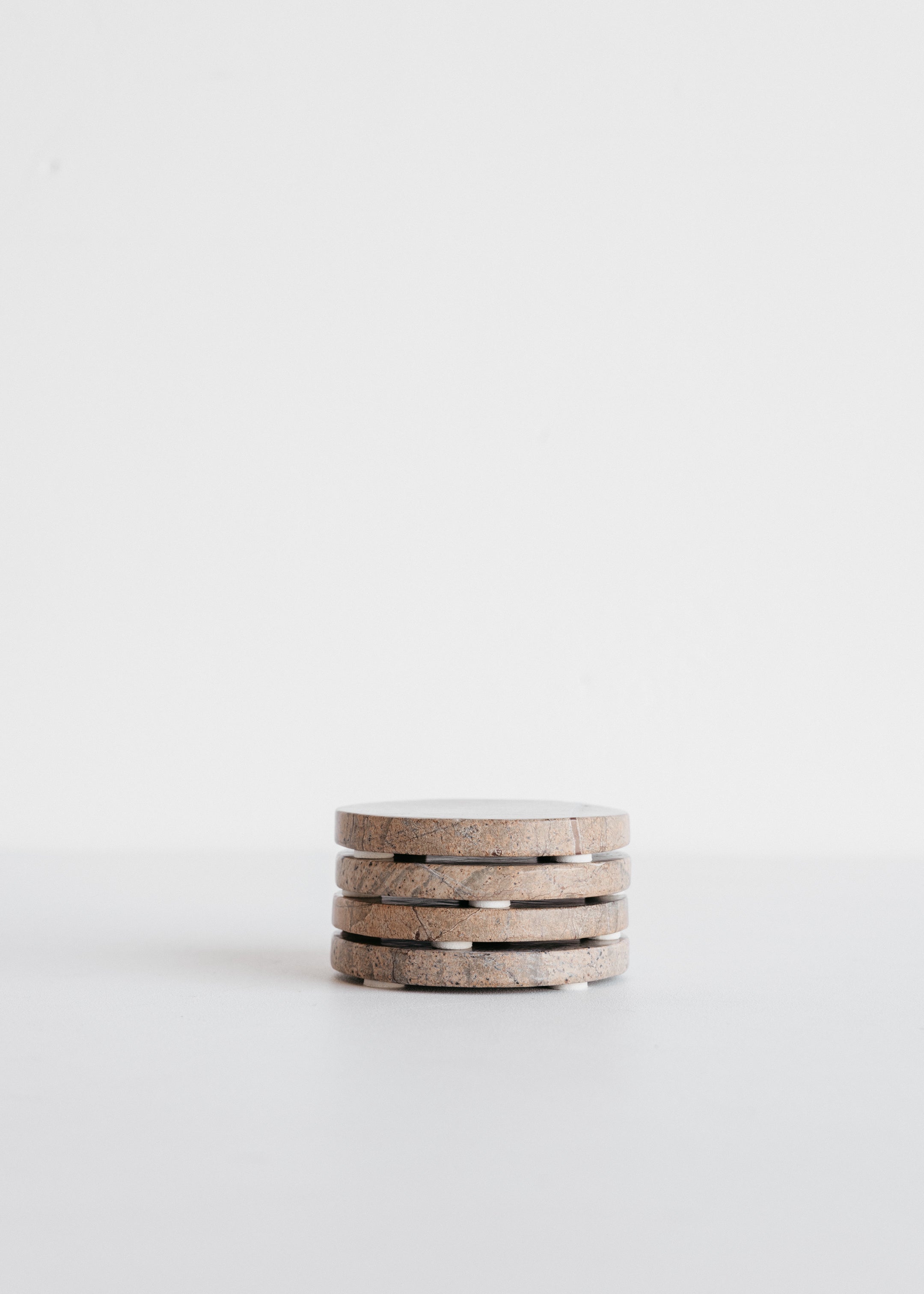 Marble Round Coasters Set Of 4 / Pink Taupe