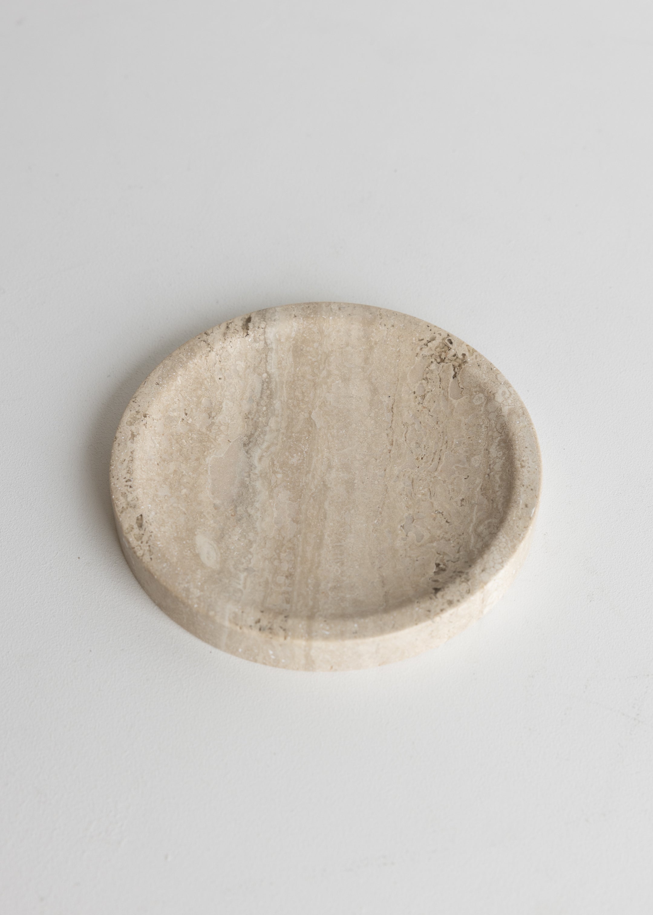 Travertine Round Tray Small / Beige