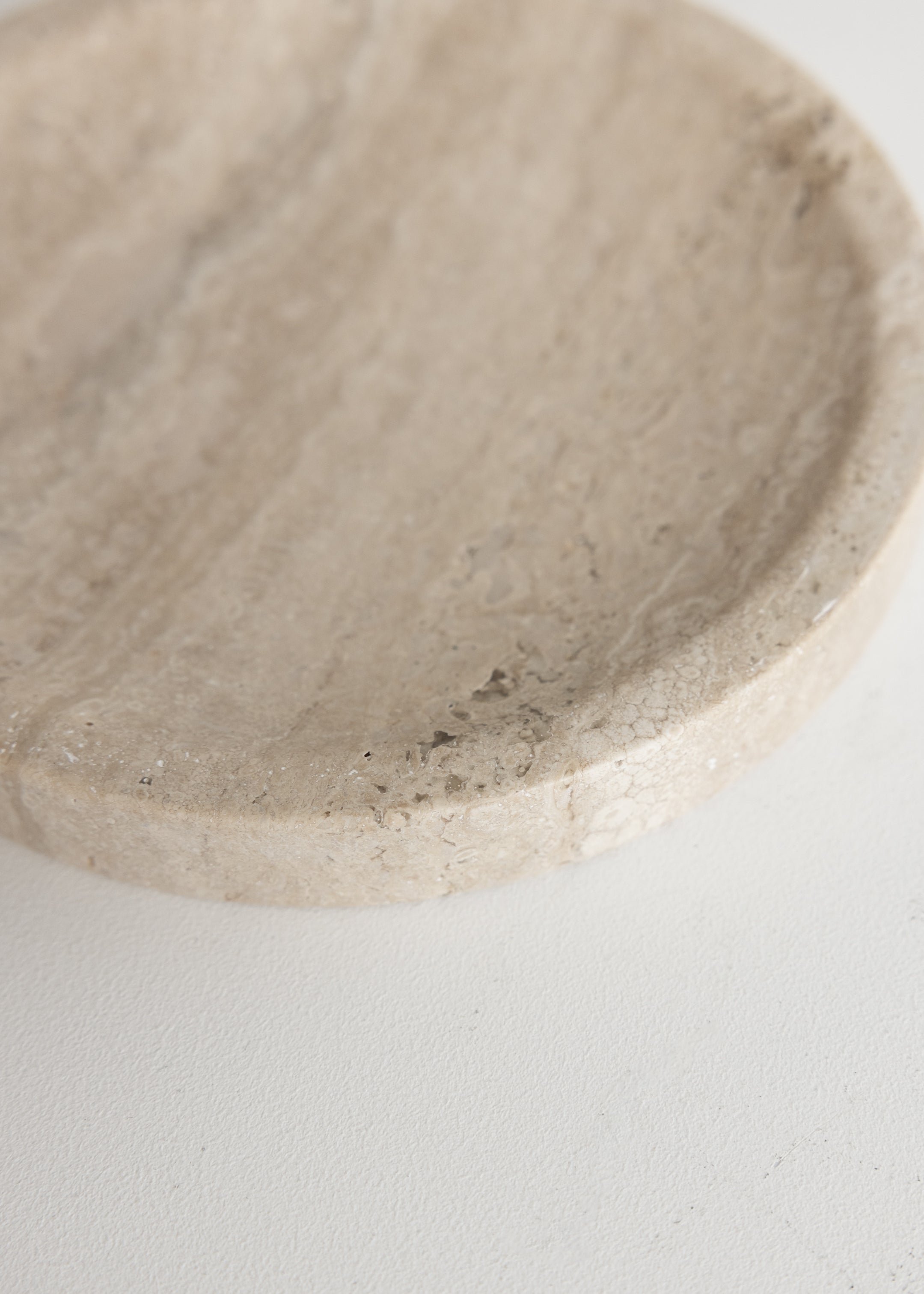Travertine Round Tray Small / Beige