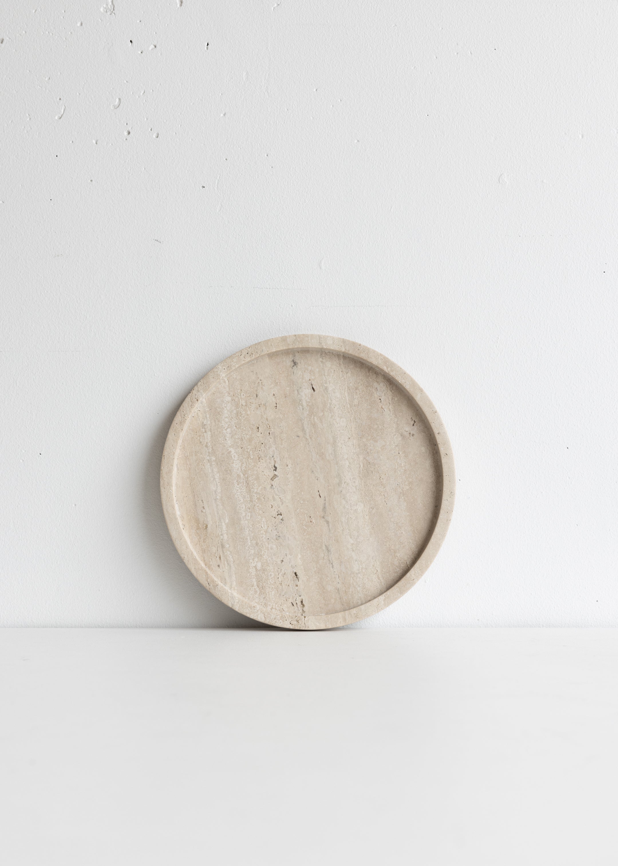 Travertine Round Tray Medium / Beige