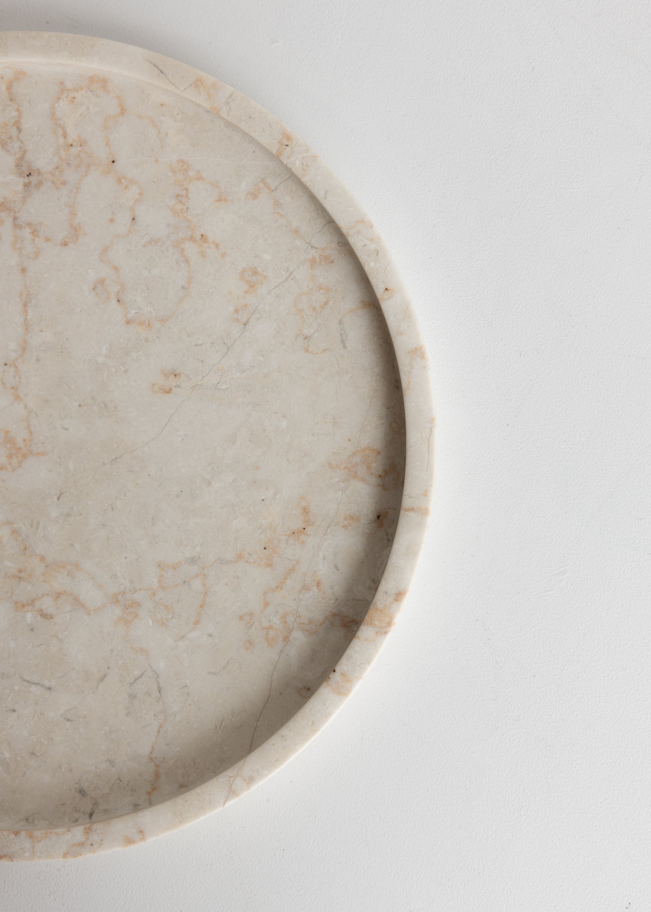 Marble Tray Round / Cream