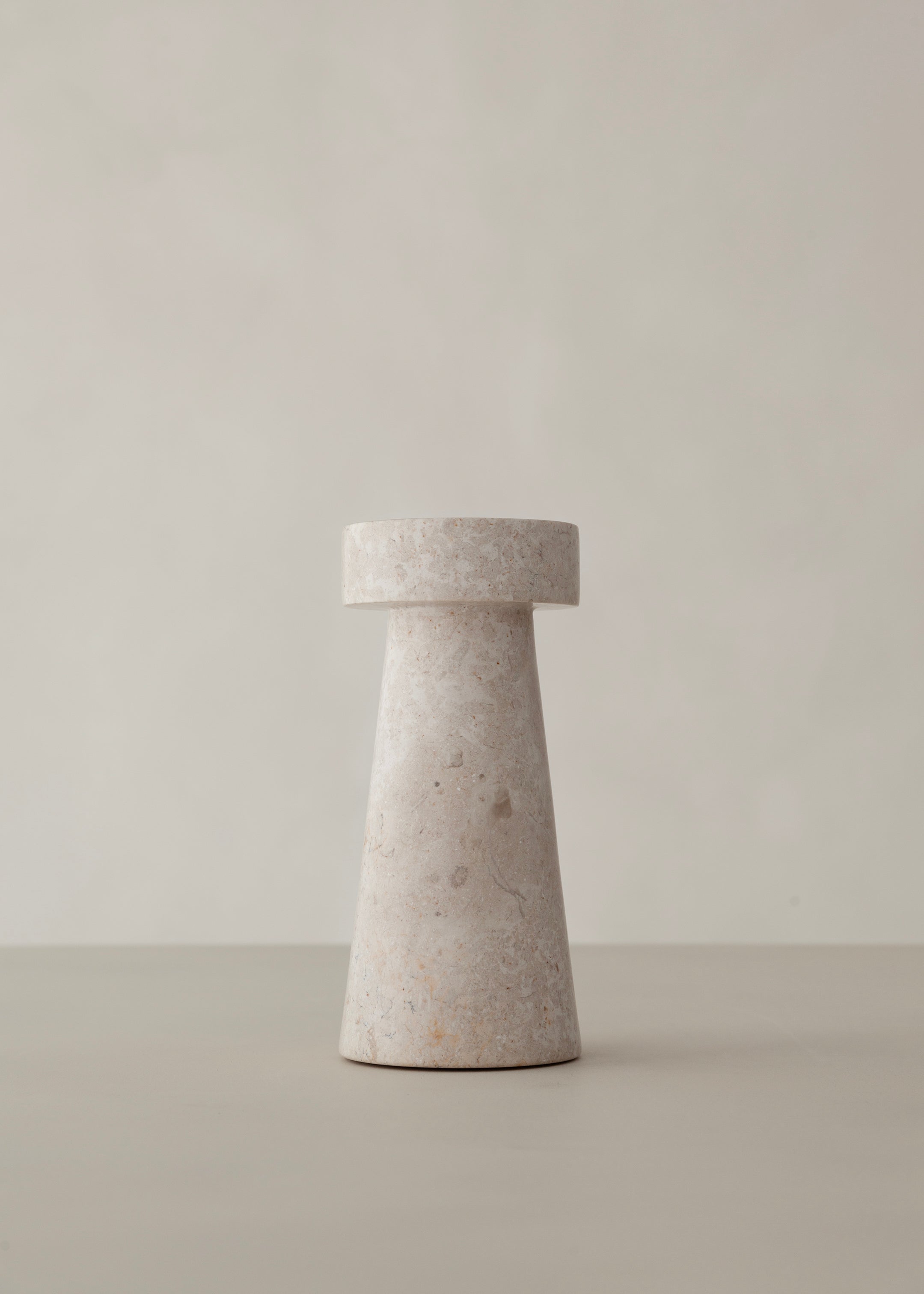 Kiku Marble Candle Holder / Cream