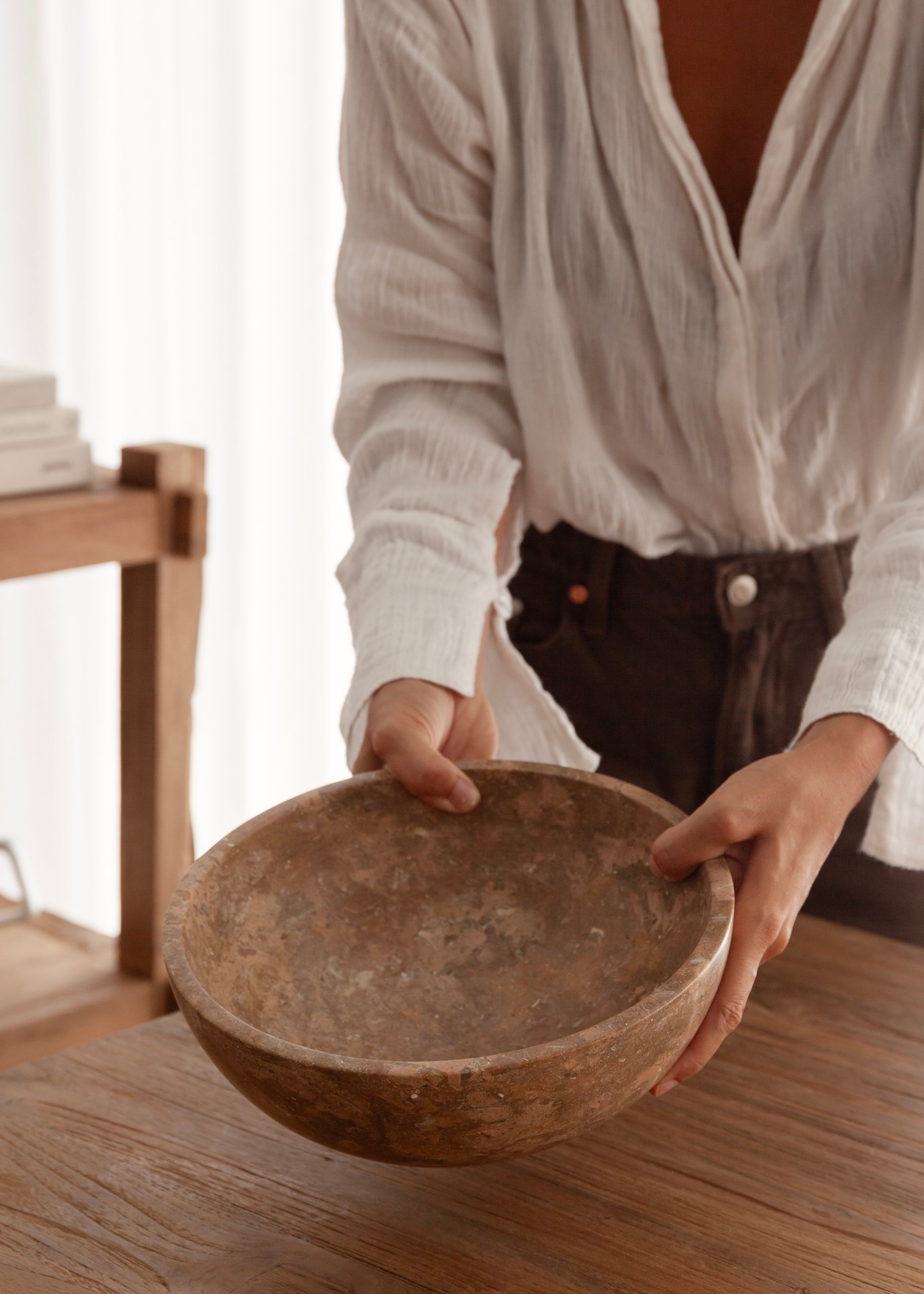 Koji Marble Bowl / Pink Taupe