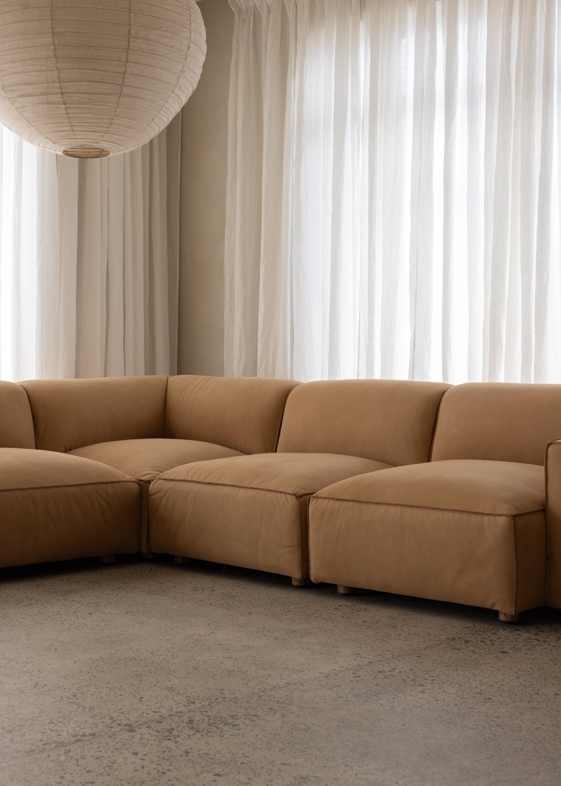 Brownsville Modular Corner Sofa / Leather / Latte