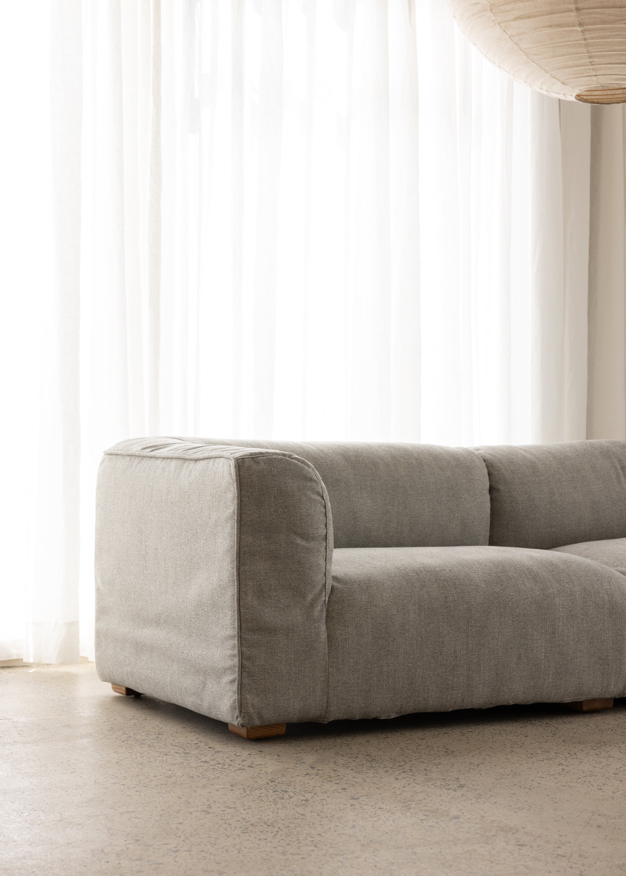 Plum Sofa 3 Seat / Santa Monica Smooth Grey