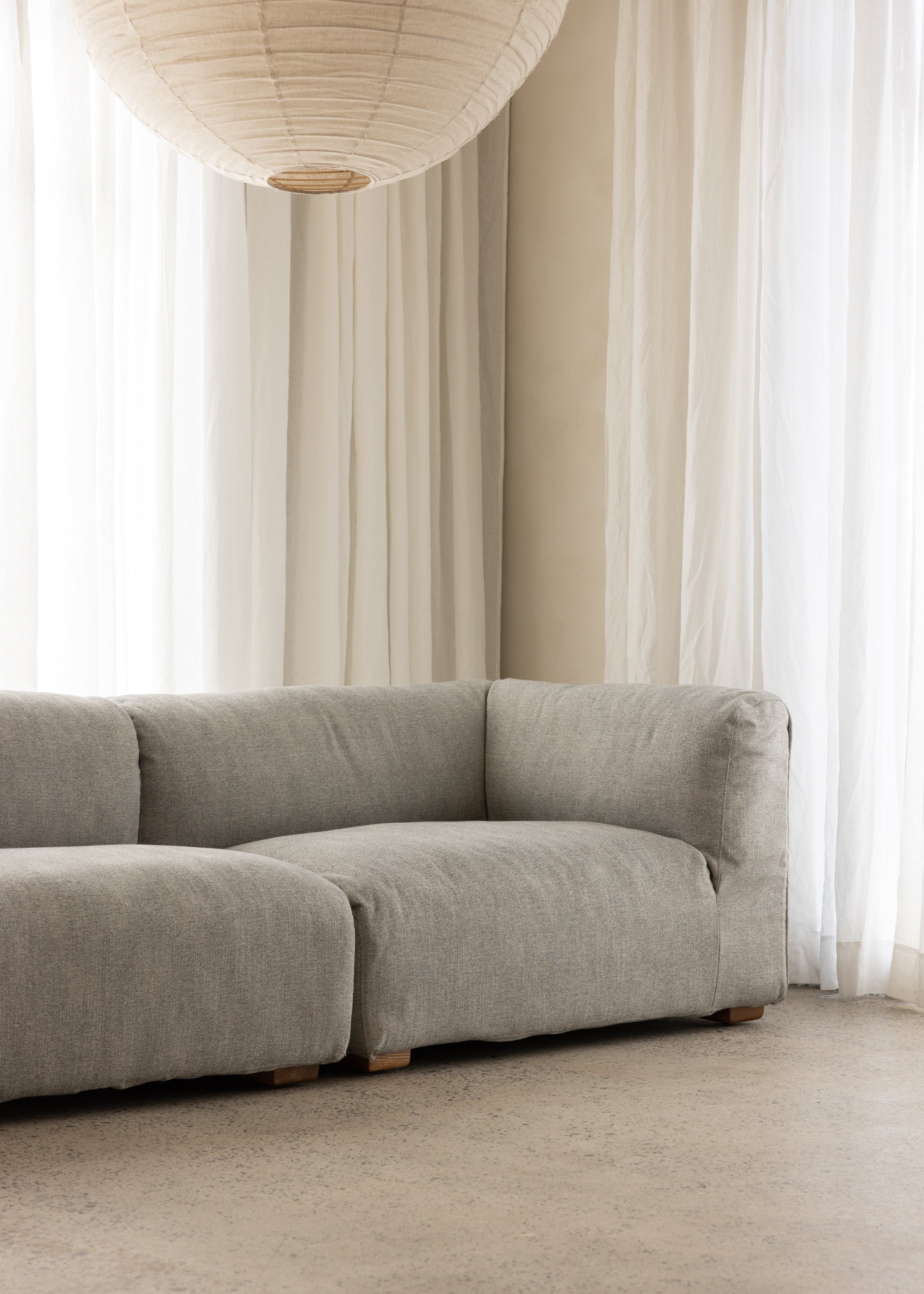 Plum Sofa 3 Seat / Santa Monica Smooth Grey