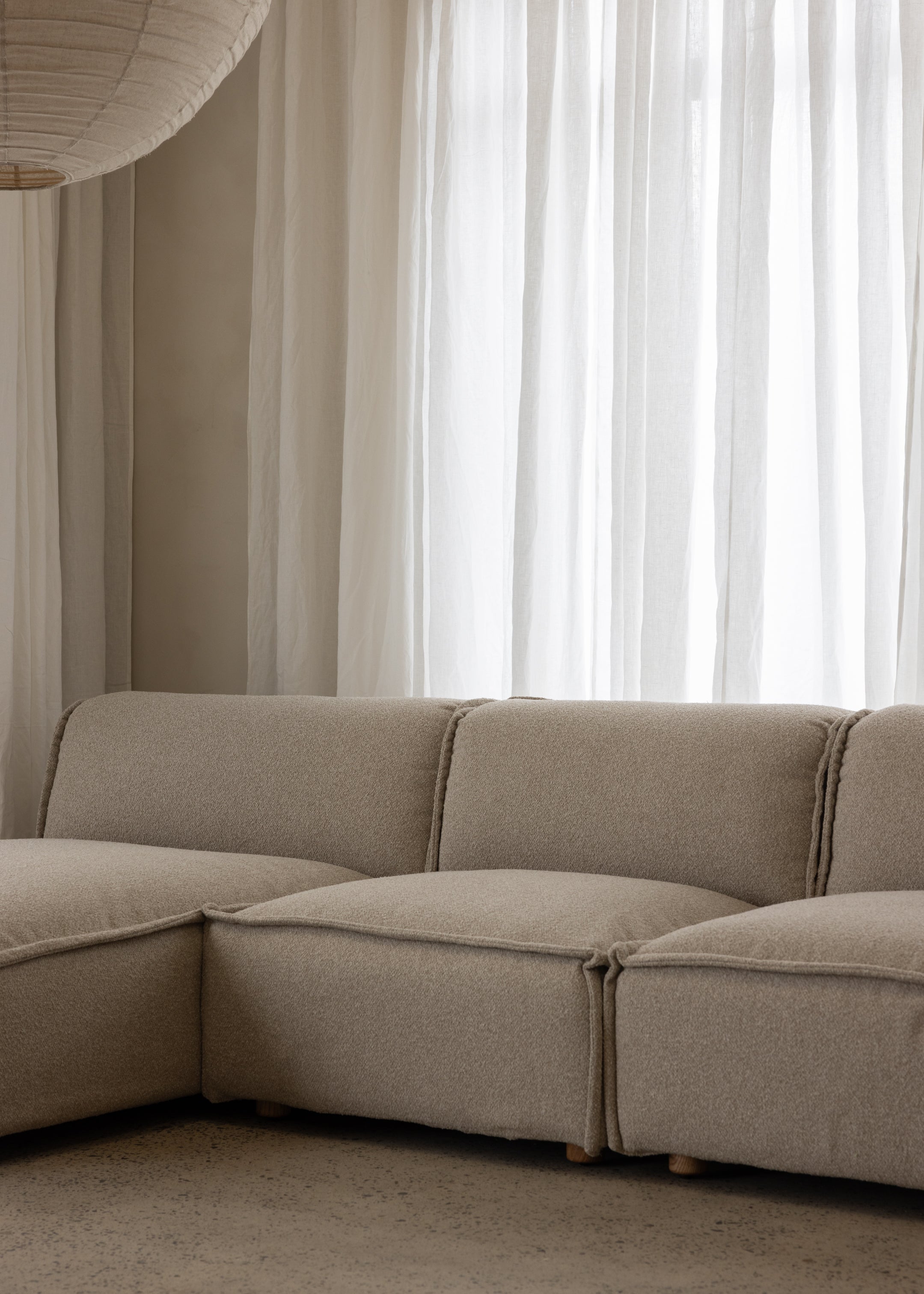 Brownsville L Sofa Right / Boucle / Natural