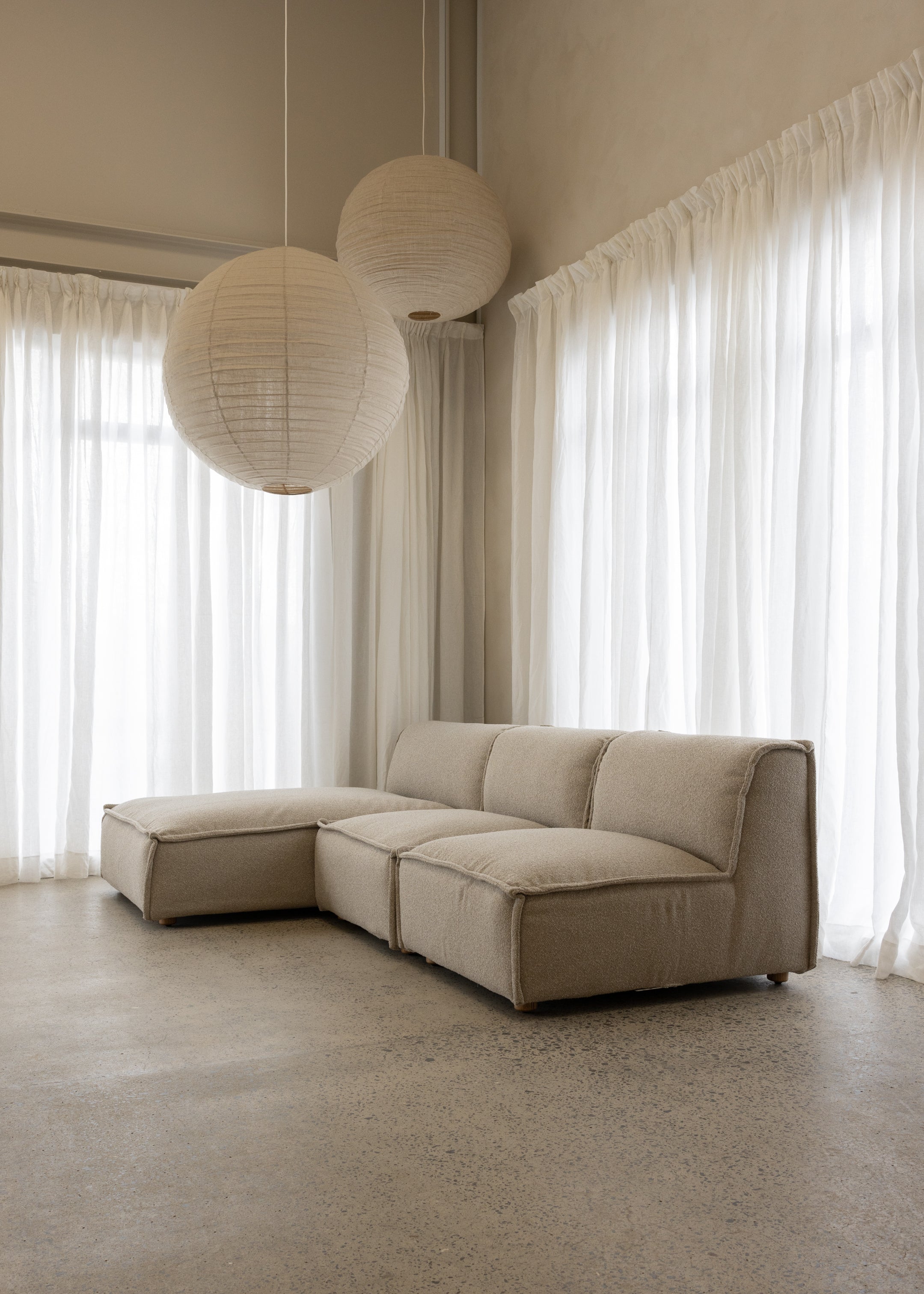 Brownsville L Sofa Right / Boucle / Natural