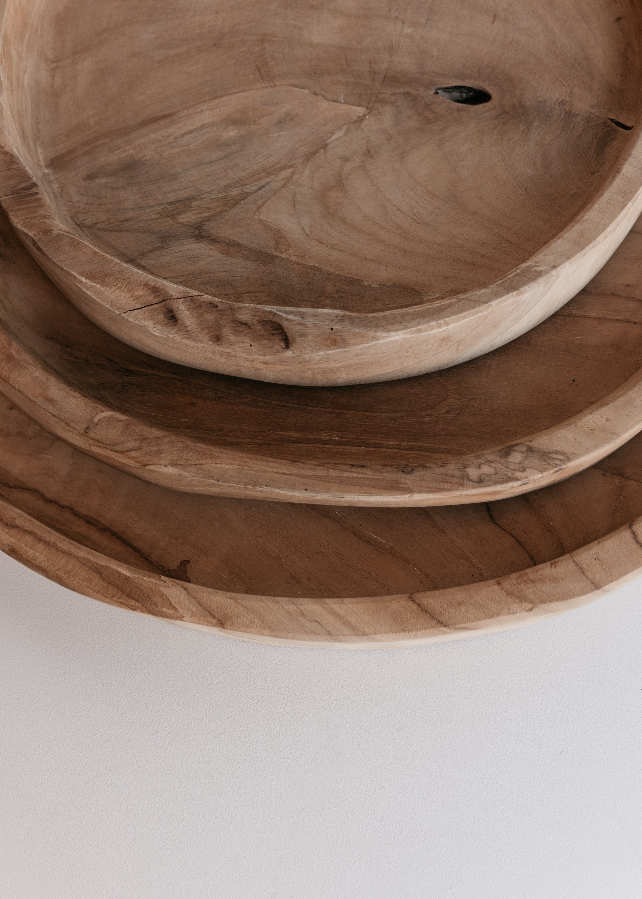Rustic Round Wooden Tray / Medium