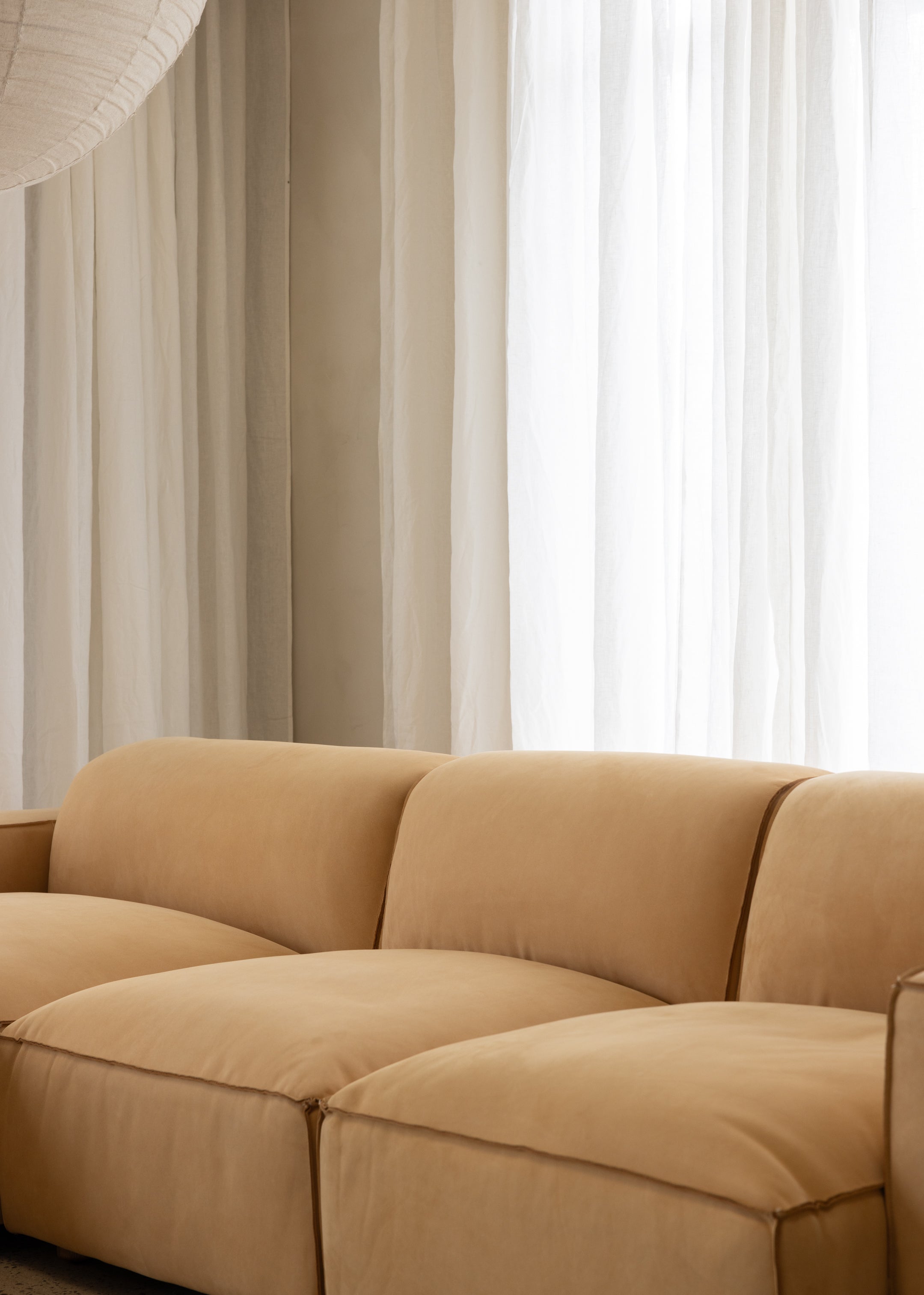 Brownsville L Sofa Right With Armrests / Leather / Camel