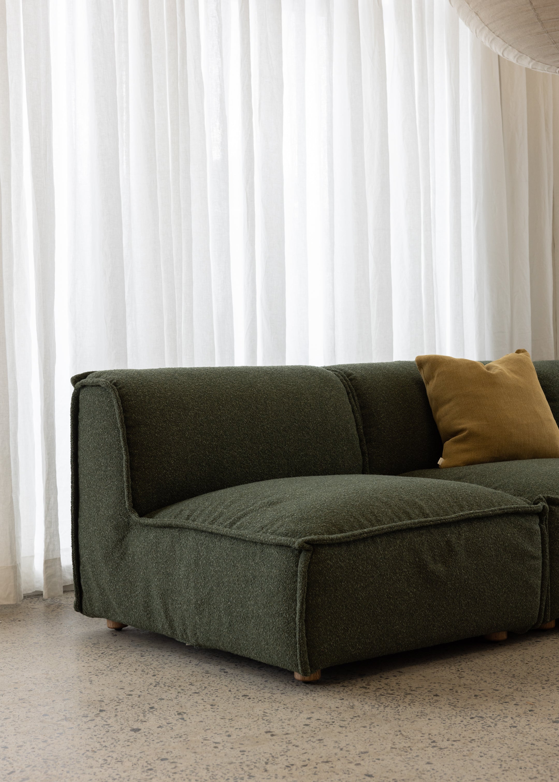 Brownsville L Sofa Right / Boucle / Green