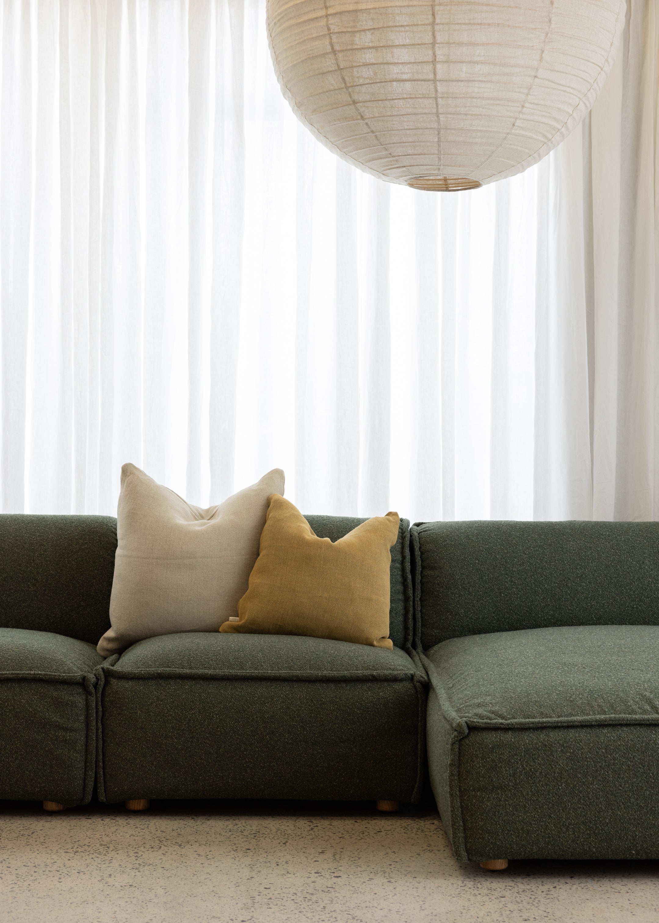 Brownsville L Sofa Right / Boucle / Green