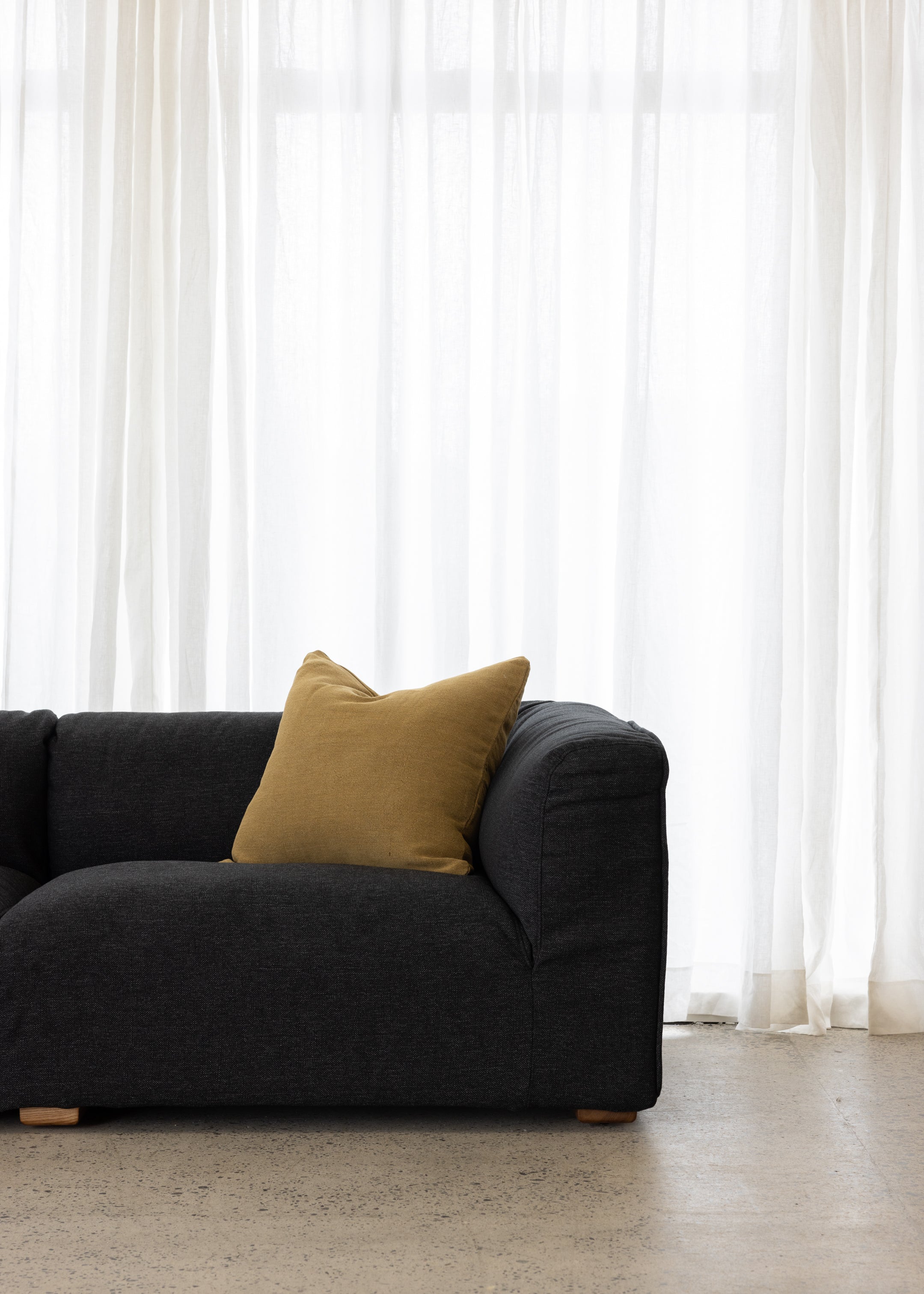 Plum Sofa 3 Seat / Santa Monica Smooth Black