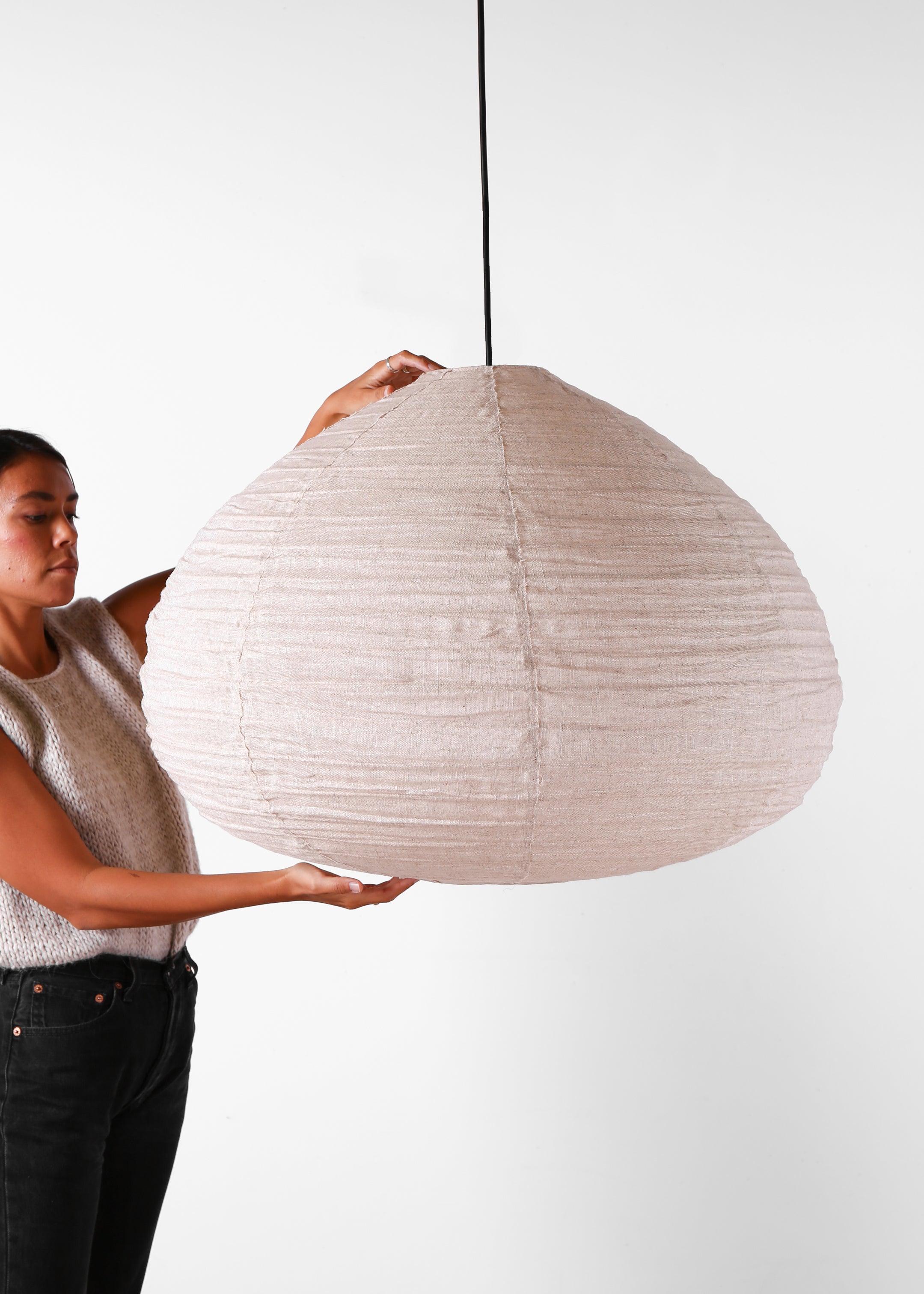 Cuba Linen Lantern / Natural